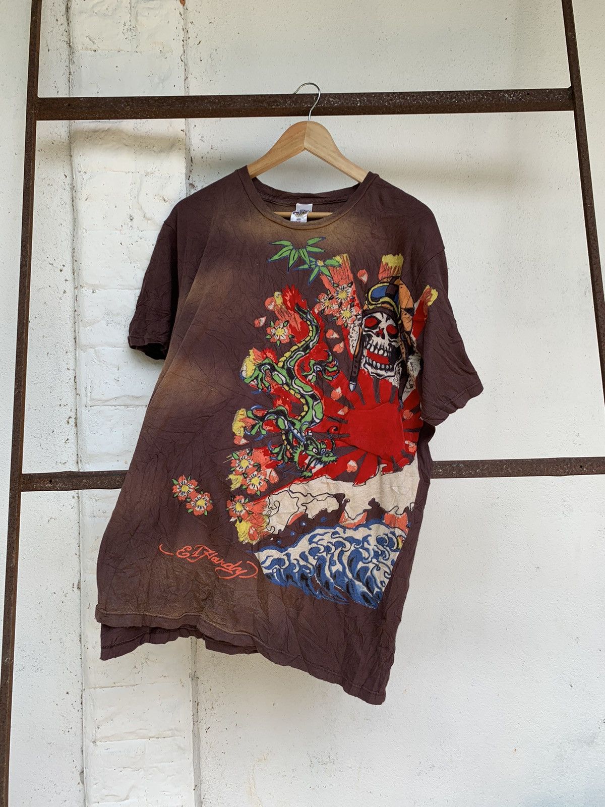 Christian Audigier × Ed Hardy Ed Hardy By Christian Audigier Skull Dragon Two Tone Shirt☠️🐉 Size US XL / EU 56 / 4 - 4 Thumbnail