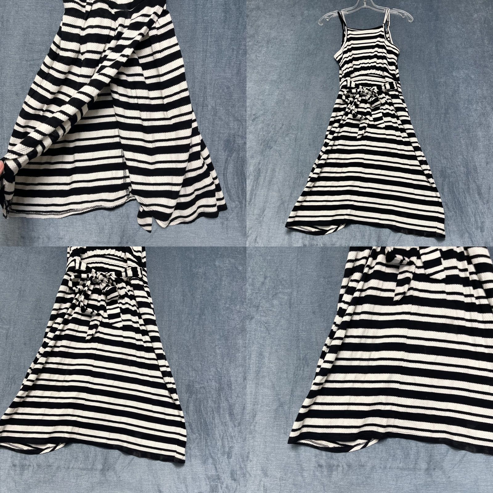 Vintage Universal Threads Dress Womens Small White Black Striped Cotton Sleeveless Wrap Square Neck Strappy Sleeve Casual Party/Cocktail Size S / US 4 / IT 40 - 9 Thumbnail