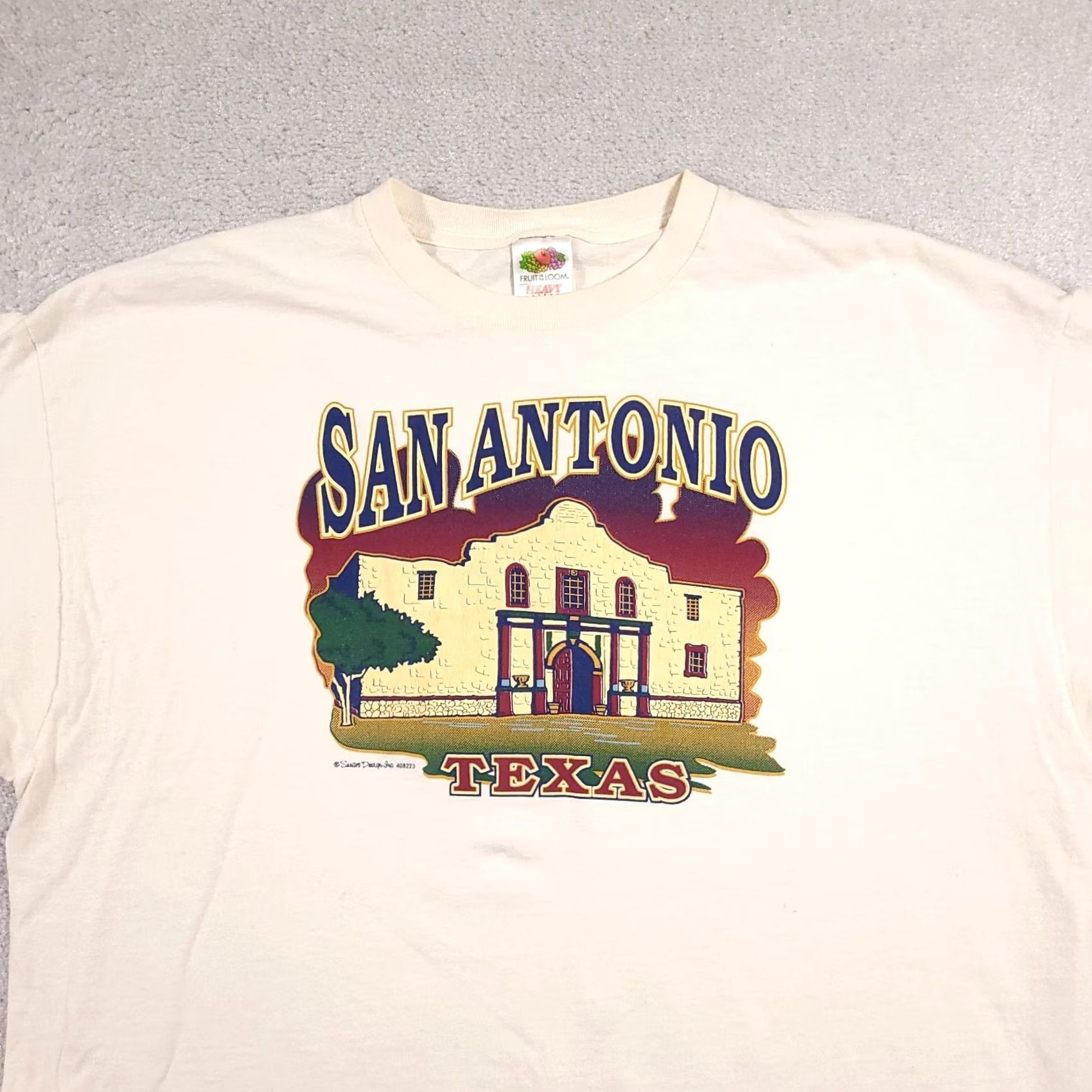 Fruit Of The Loom VINTAGE San Antonio Texas Shirt 2XL Graphic Tee Novelty Grunge Nike Size US XXL / EU 58 / 5 - 3 Thumbnail