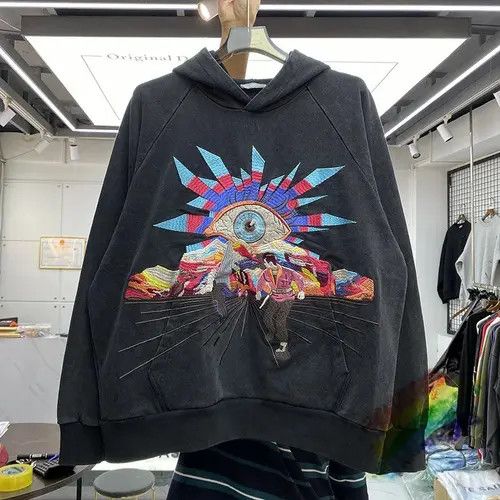 Japanese Brand Mayuko x Egawa Black Color Embroidered hoodie with eyes Size US L / EU 52-54 / 3 - 8 Thumbnail