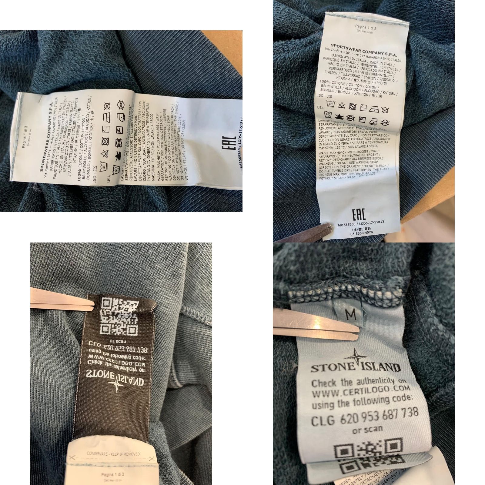 Stone Island Stone Island Crewneck Sweatshirt Men M Blue Garment Dyed Authentic Certilogo#206 Size US M / EU 48-50 / 2 - 9 Thumbnail