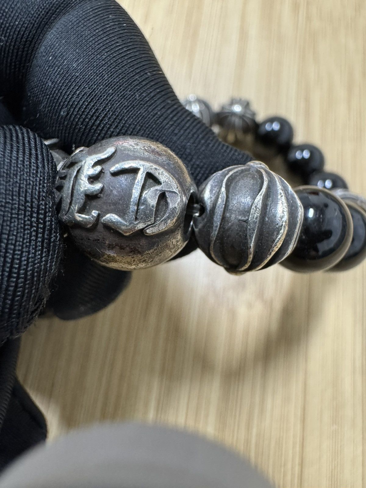 Chrome Hearts Chrome Hearts Black Onyx Pearls 925 Sliver 10mm Size ONE SIZE - 13 Thumbnail