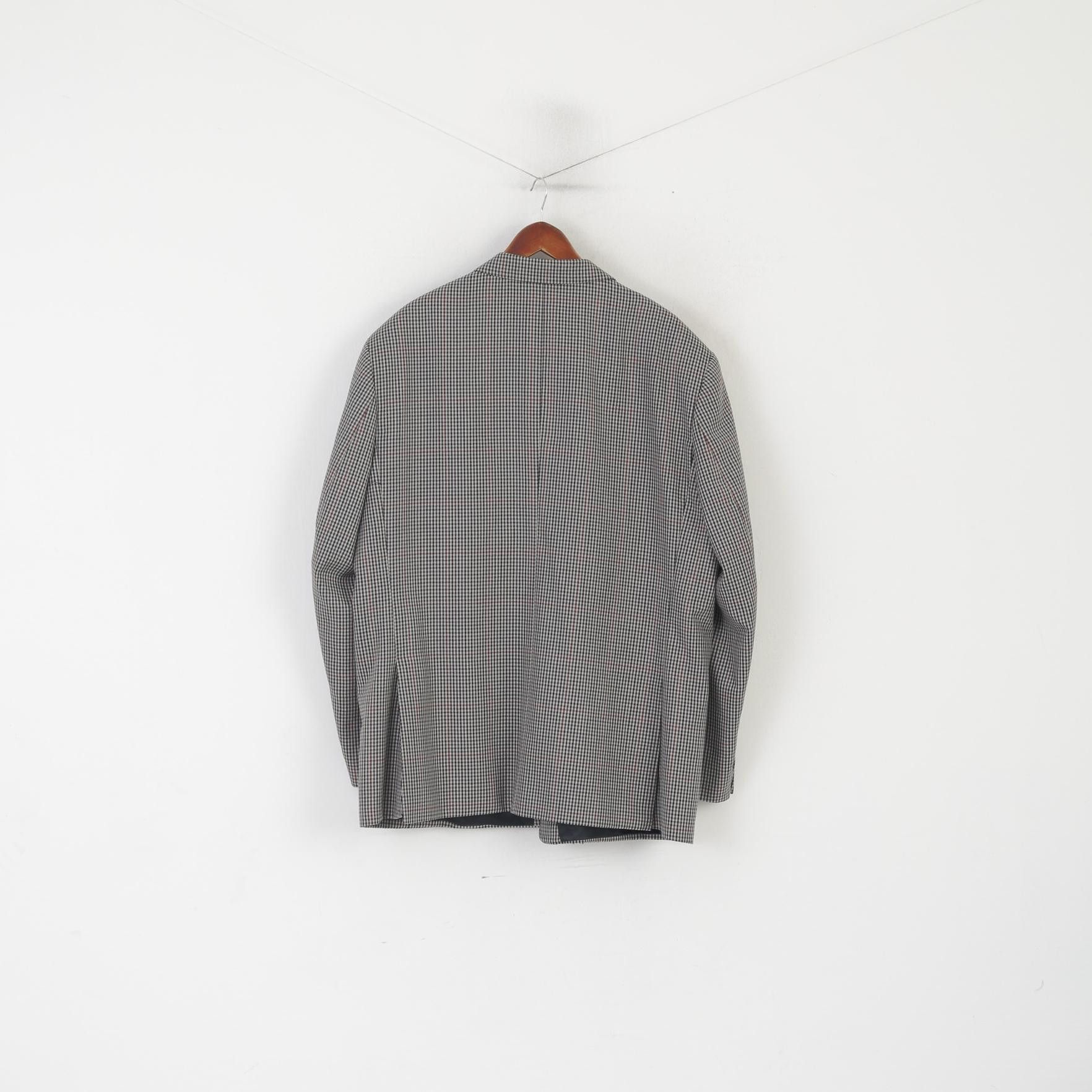 Vintage Skopes Men 54 XXXL Blazer Gray Herringbone 8104 Size 54L - 8 Thumbnail