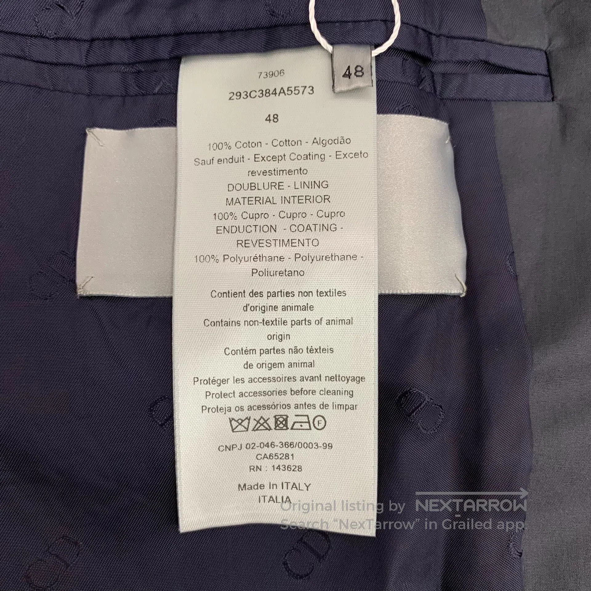 Dior Dior Cement gray cotton lapel long sleeve windbreaker| Size US M / EU 48-50 / 2 - 8 Thumbnail