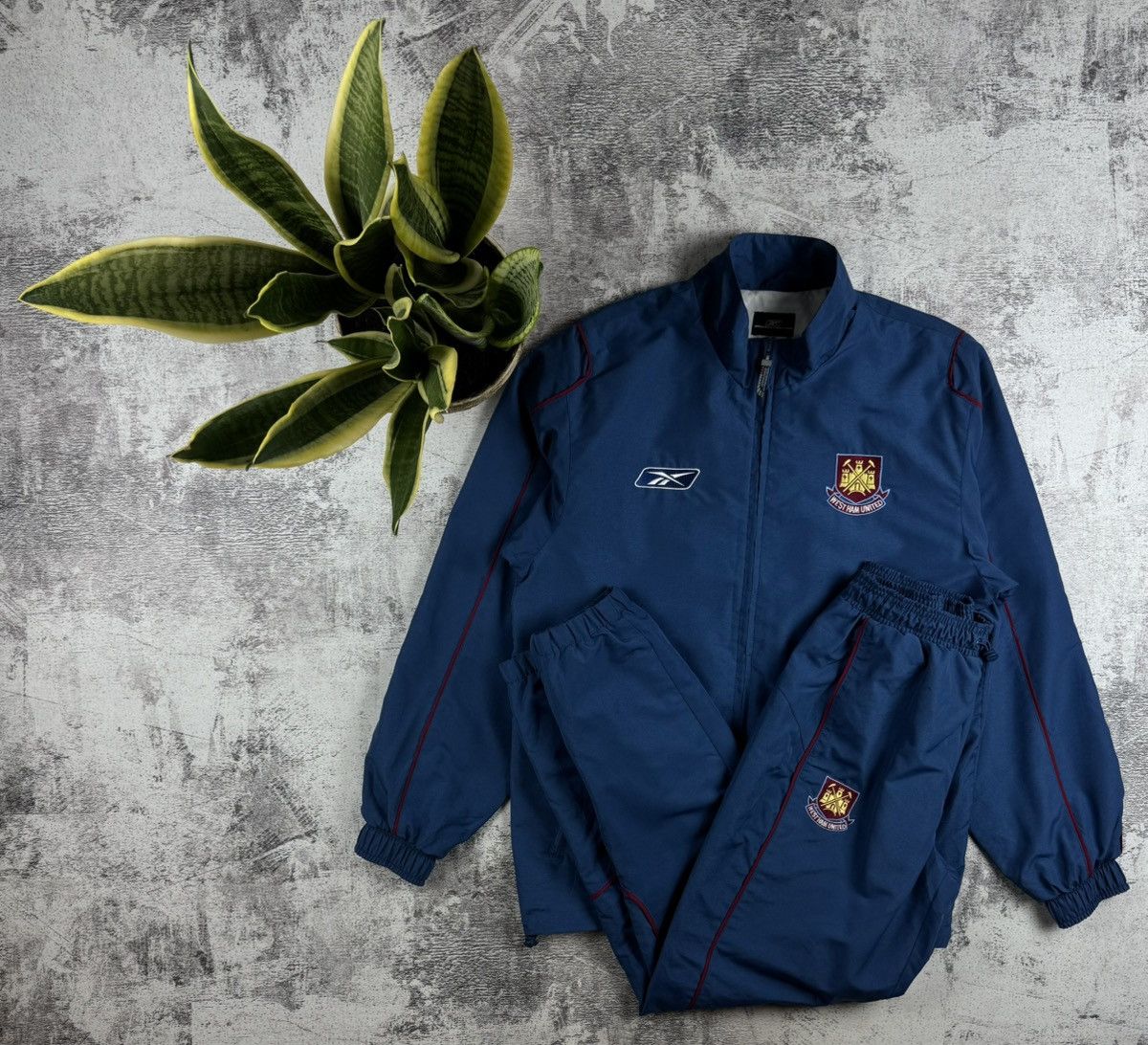 Reebok West Ham 2005 2007 Football Soccer Light Track Suit Pants Jacket Windbreaker Size US S / EU 44-46 / 1 - 1 Thumbnail