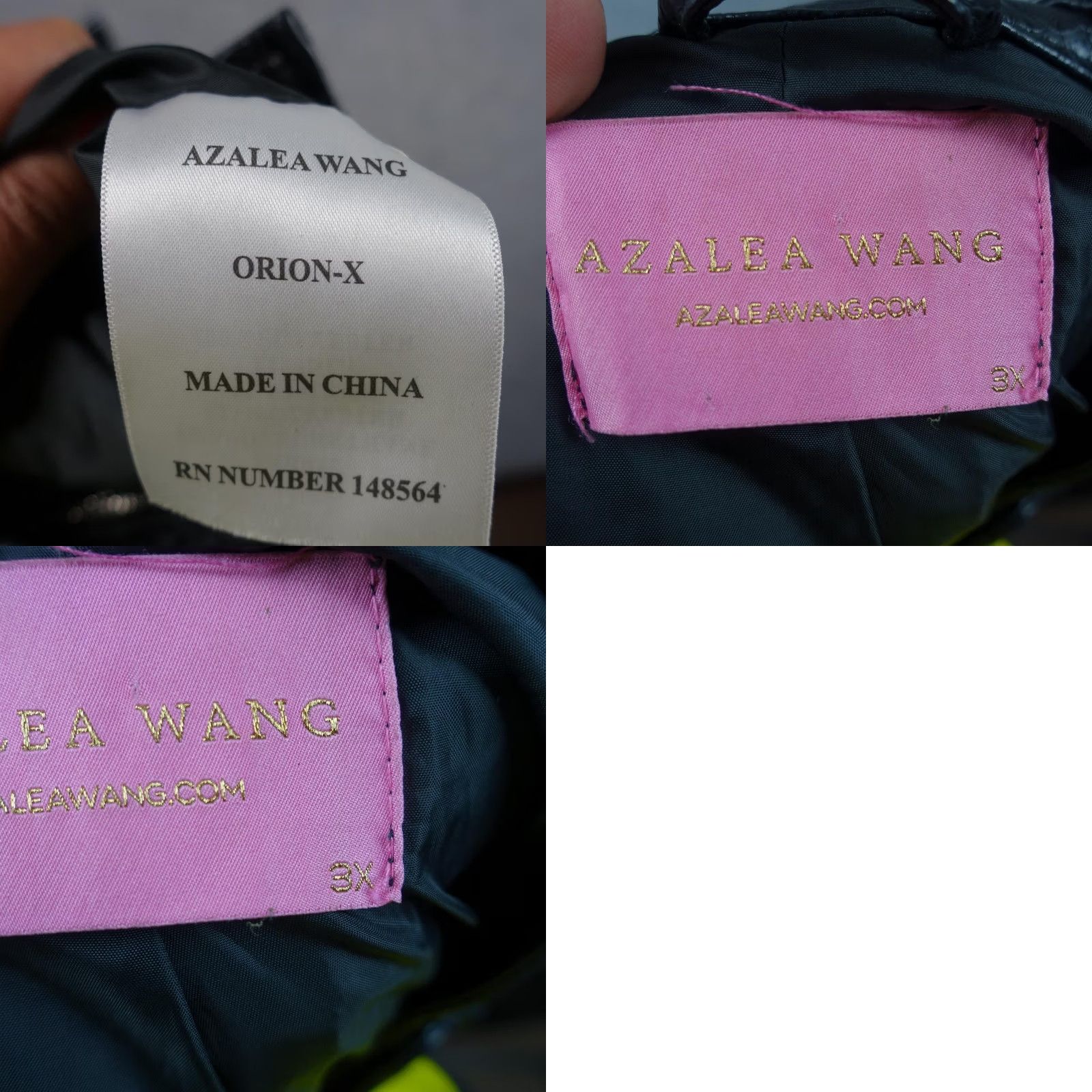 Azalea Wang Azalea Wang Womens Short Jacket Black Faux Leather Snake Print Moto Biker Orion X Size XXL / US 16-18 / IT 52-54 - 10 Thumbnail