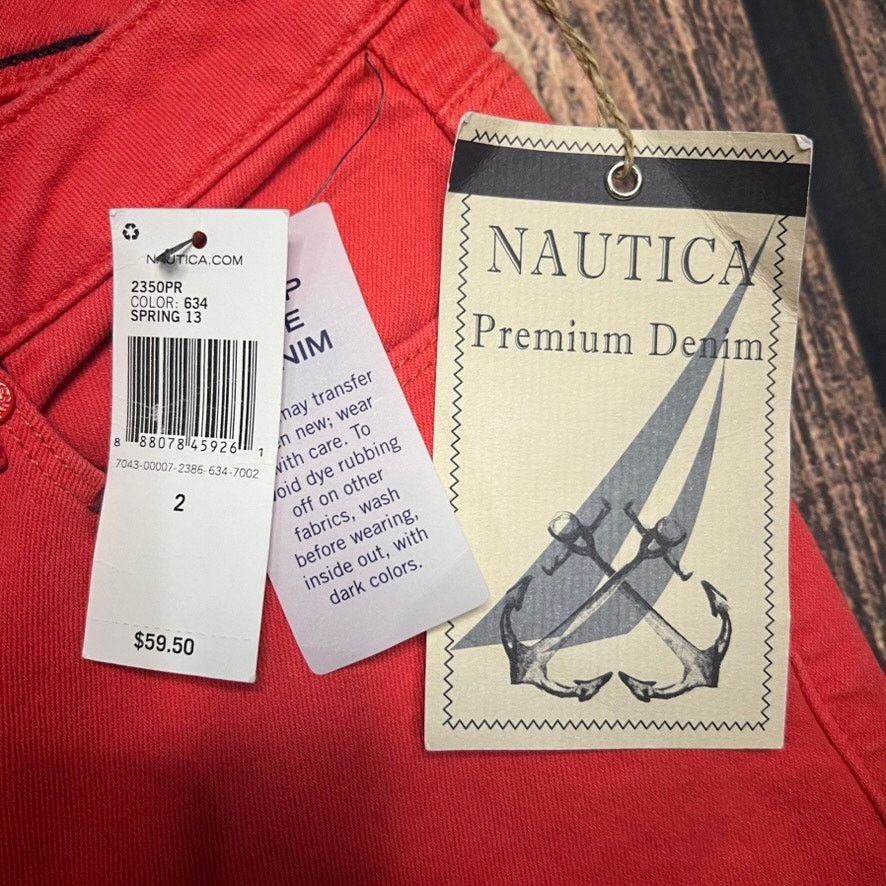 Nautica NWT Nautica Women's Red Skinny Jeans Size 2 Slim Fit Denim Size 26" / US 2 / IT 38 - 2 Thumbnail