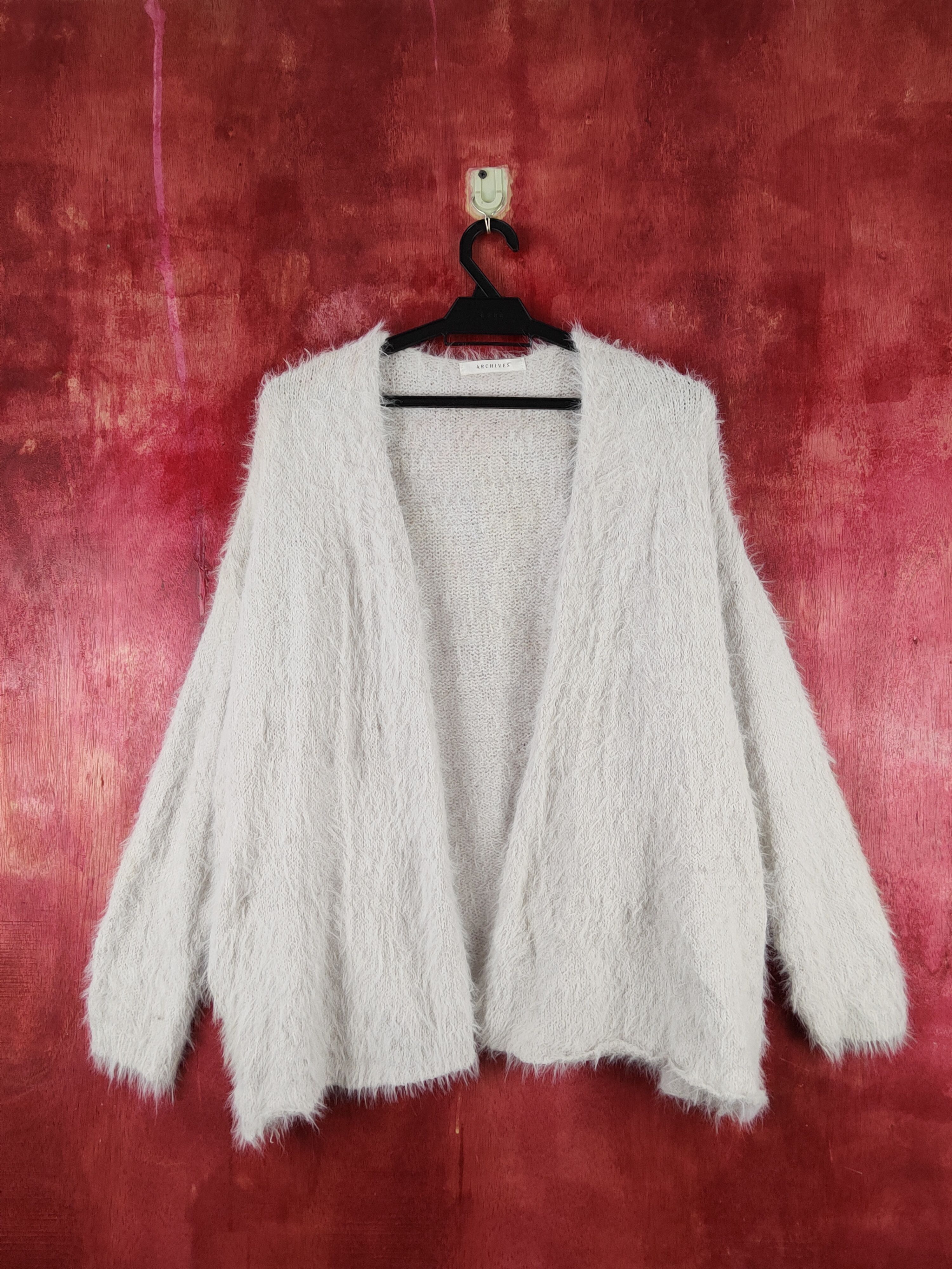 Japanese Brand × Vintage Archives Light Gray Fur Mohair Knitwear Cardigan Vintage Size M / US 6-8 / IT 42-44 - 1 Thumbnail