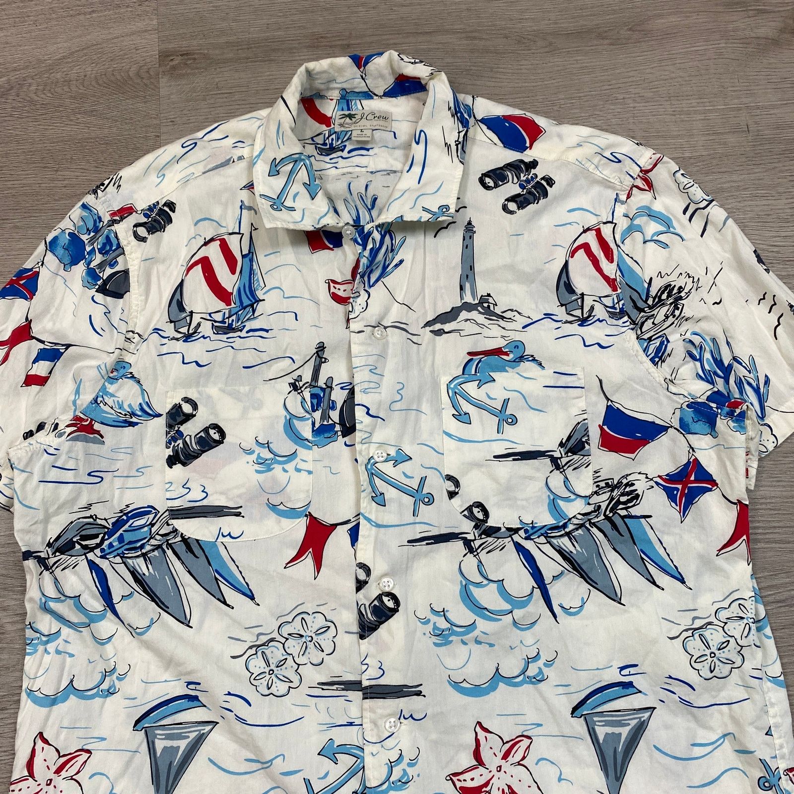 J.Crew J. Crew Sailboat Print Nautical Button Up Shirt Men's Large Size US L / EU 52-54 / 3 - 2 Thumbnail