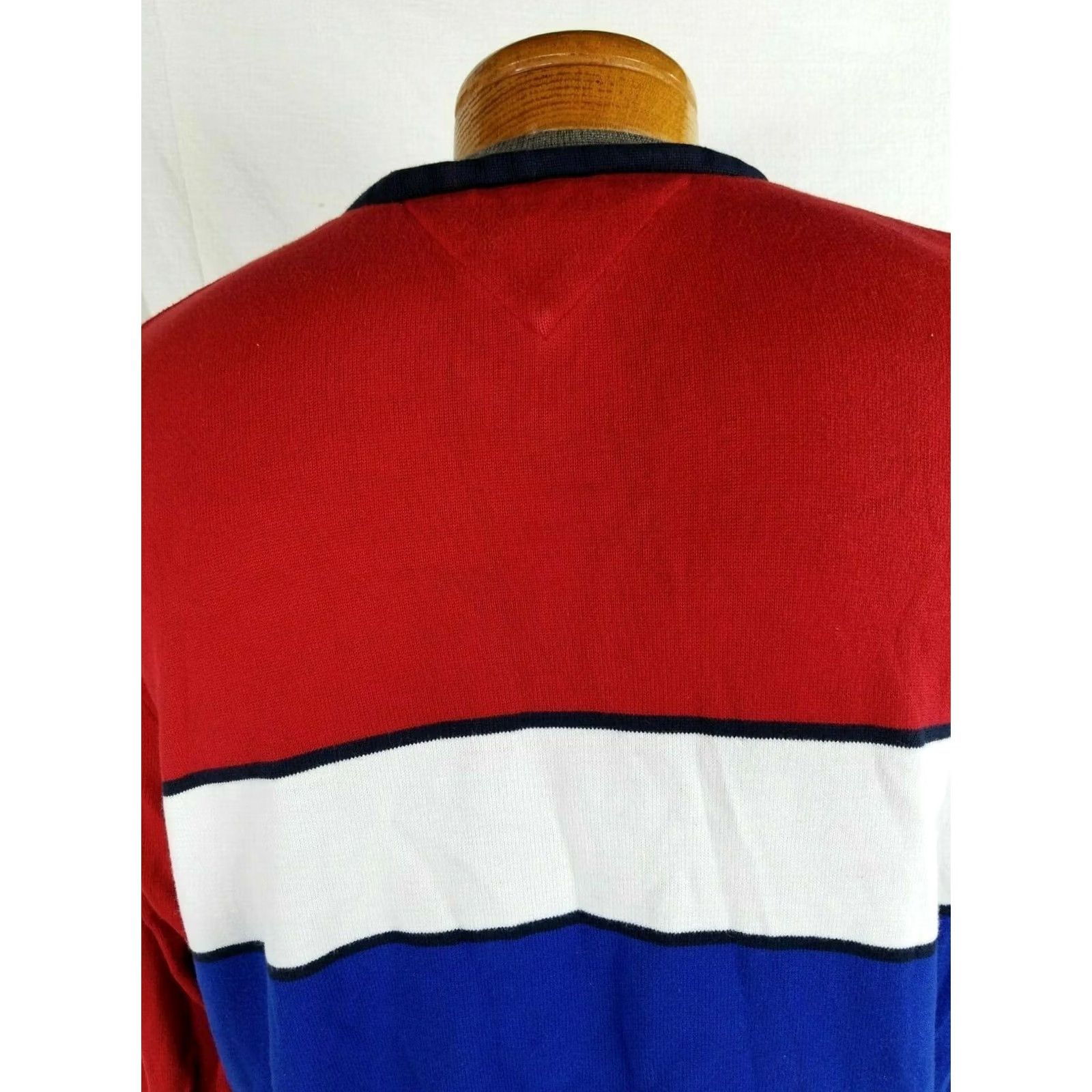 Tommy Hilfiger TOMMY HILFIGER Sweater Vintage 90s Digital Spell Out XL Adult Blue Red White 90s Pullover Cotton Mens Size US XL / EU 56 / 4 - 5 Thumbnail