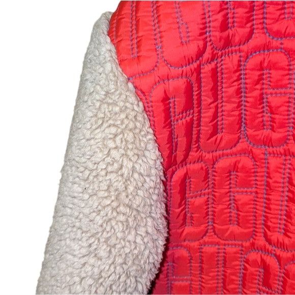 Ugg UGG Iggy Sherpa Half Zip Pullover L Orange Red Colorblock Size US L / EU 52-54 / 3 - 9 Thumbnail