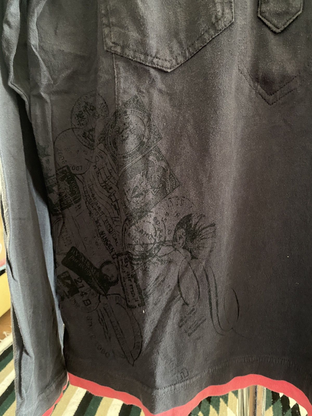 Raf Simons Japanese Buckaroo Poem Gothic Style DoubleLayer Longsleeve Size US L / EU 52-54 / 3 - 5 Thumbnail