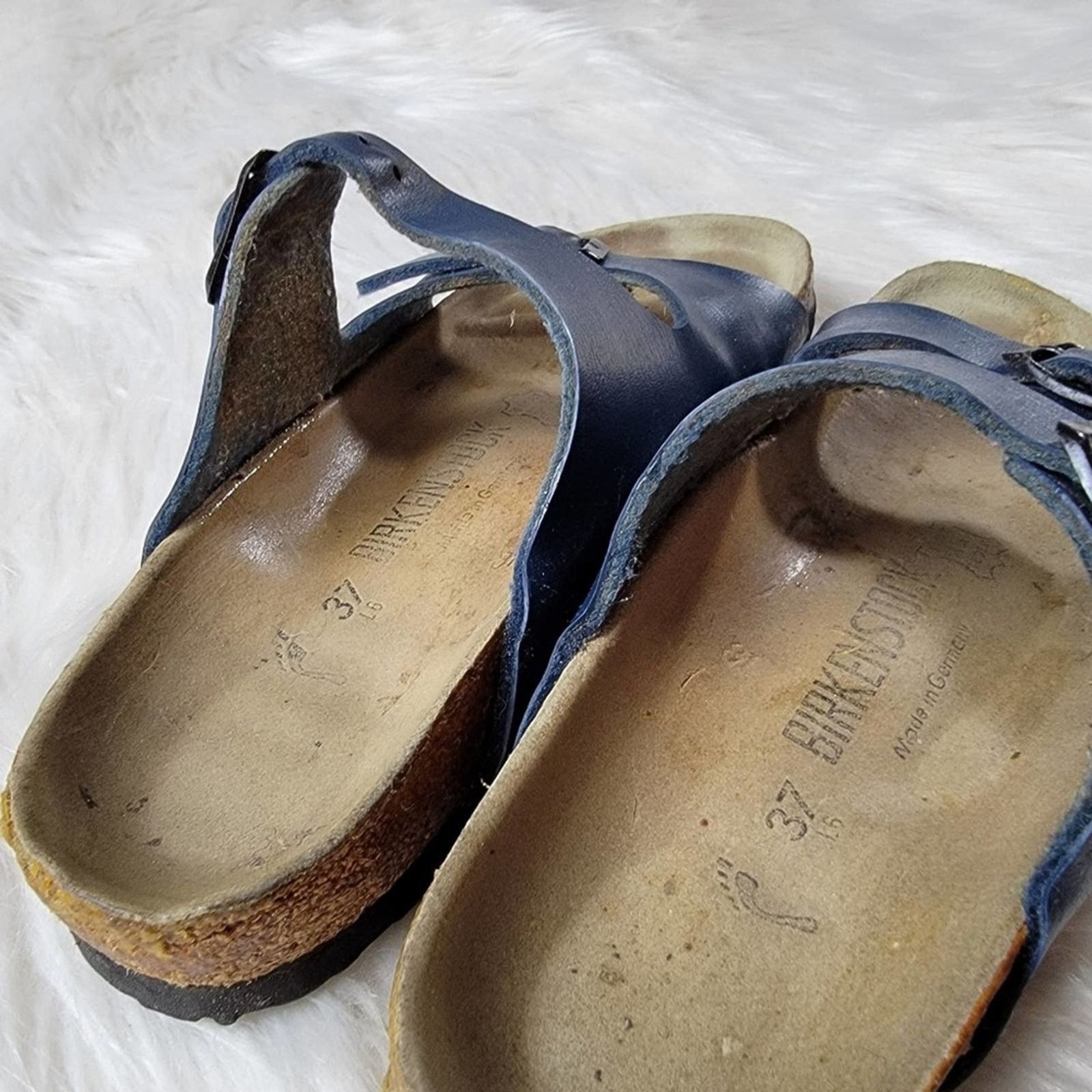 Birkenstock Birkenstock Navy Blue Leather Milano Sandals - 6 Size US 6 / IT 36 - 10 Thumbnail