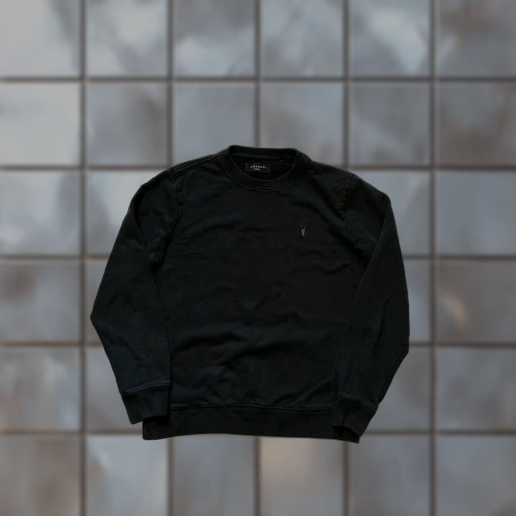 Allsaints AllSaints Raven Ram Skull Embroidered Black Pullover Crewneck Sweatshirt MD Mens M Size US M / EU 48-50 / 2 - 1 Thumbnail