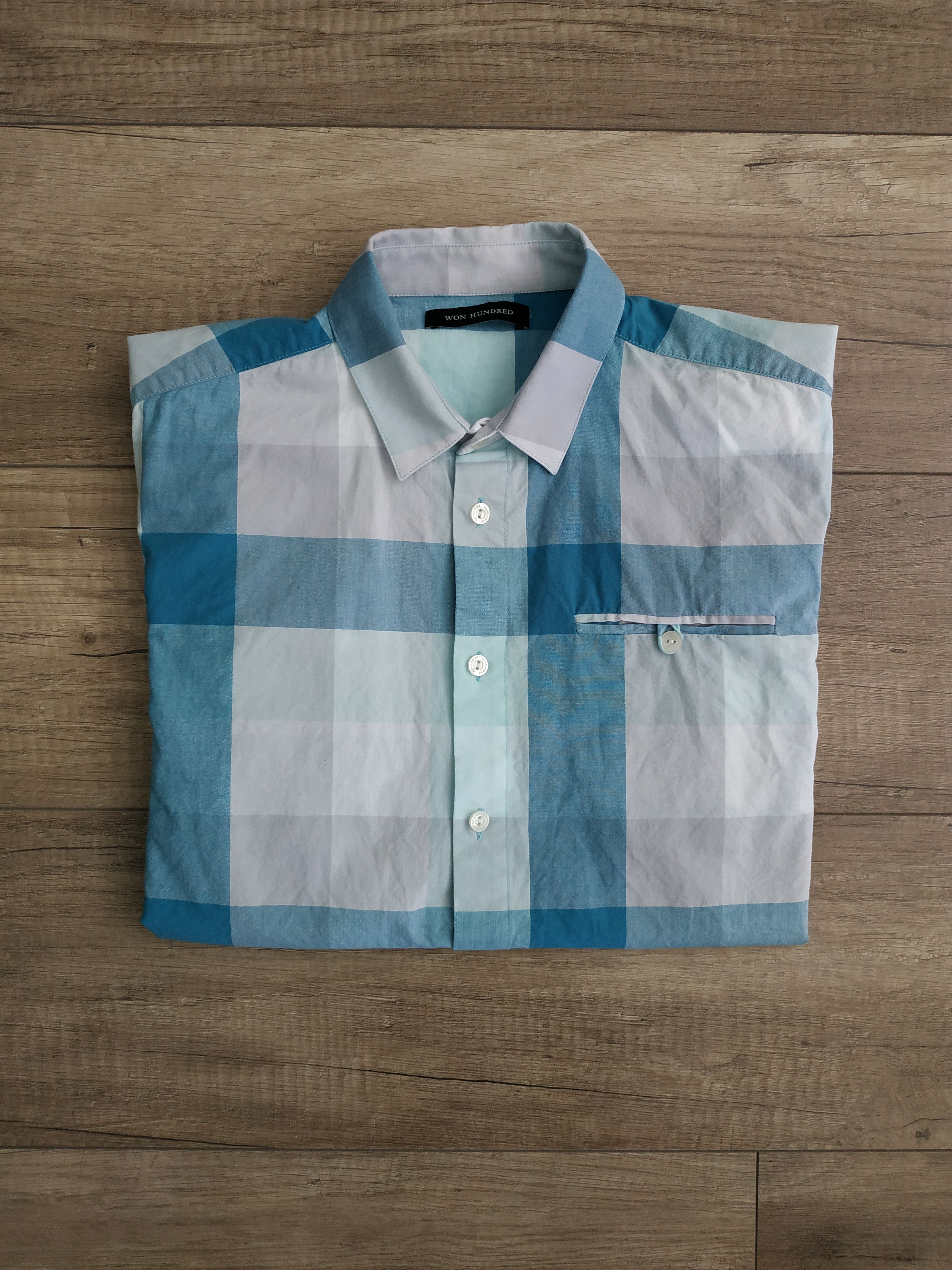 Won Hundred Won Hundred Men's Checkered Button Up Shirt, s. SMALL Size US S / EU 44-46 / 1 - 3 Thumbnail