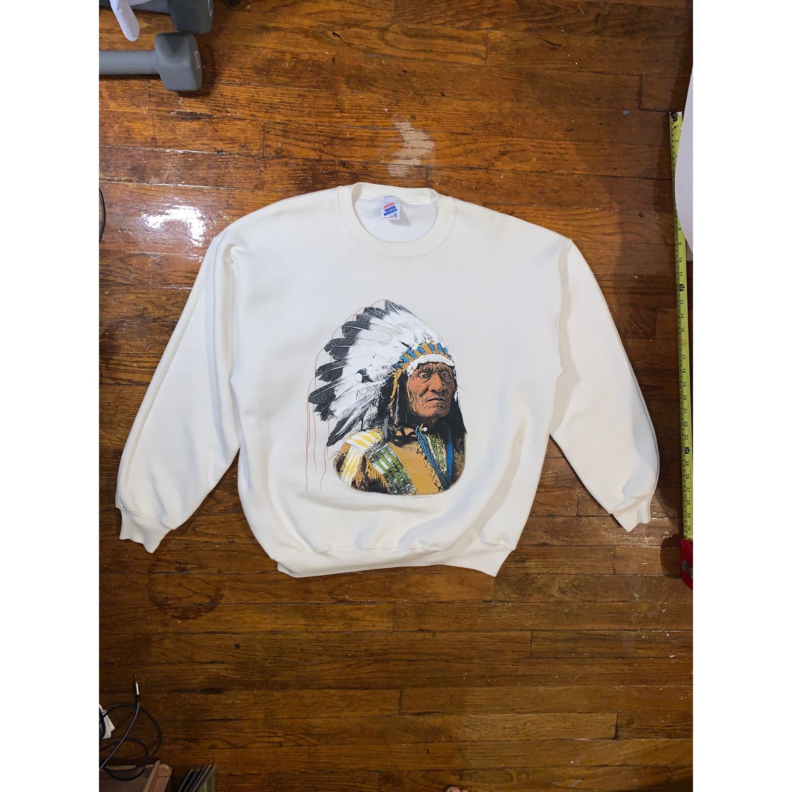Jerzees × Vintage Vintage 90s Jerzees Native American Chief Sweatshirt XL USA Size US L / EU 52-54 / 3 - 1 Thumbnail
