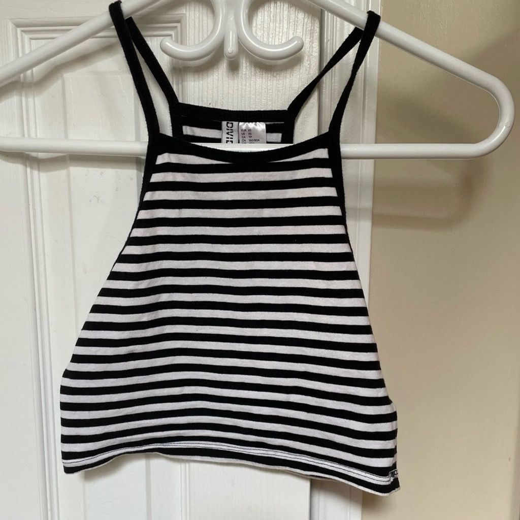 Divided 2 Small H&M Divided Stripped Crop Tops Size XS / US 0-2 / IT 36-38 - 8 Thumbnail