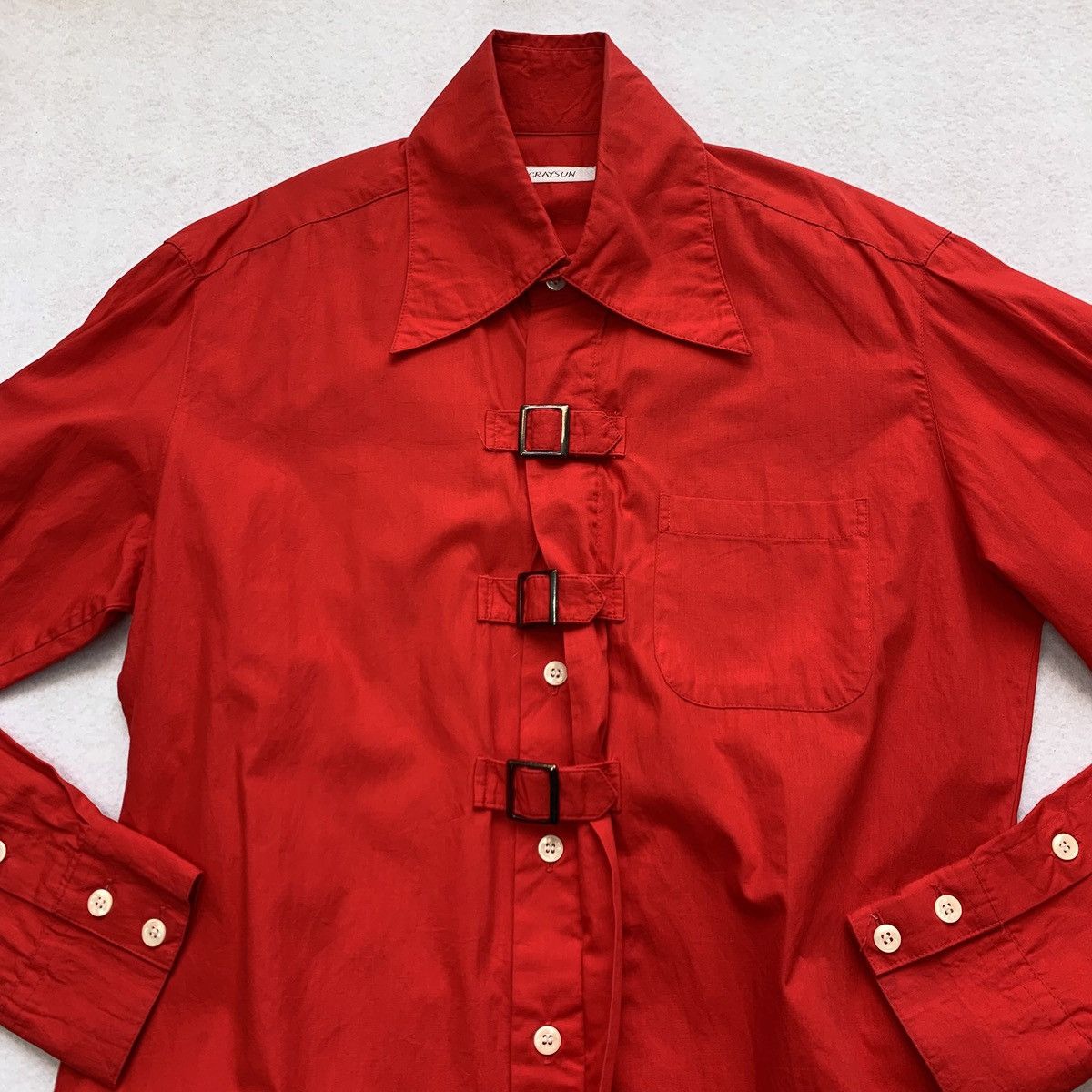 Japanese Brand 2000s Craysun Punk Bondage Side Sleeve Opened Button Shirt Size US M / EU 48-50 / 2 - 3 Thumbnail