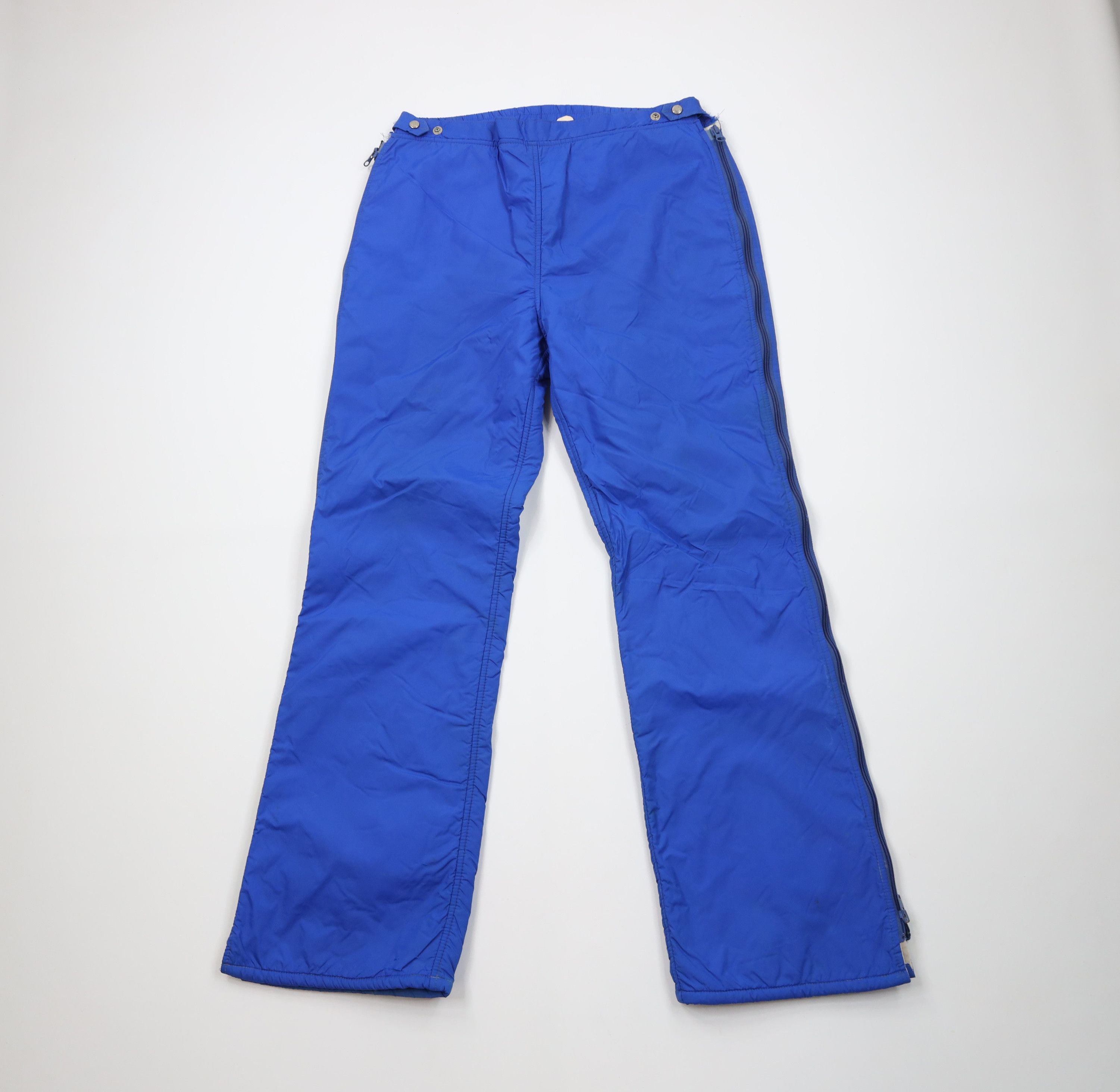 Vintage Vintage 70s Streetwear Lined Winter Snow Pants Blue USA Size US 34 / EU 50 - 1 Thumbnail