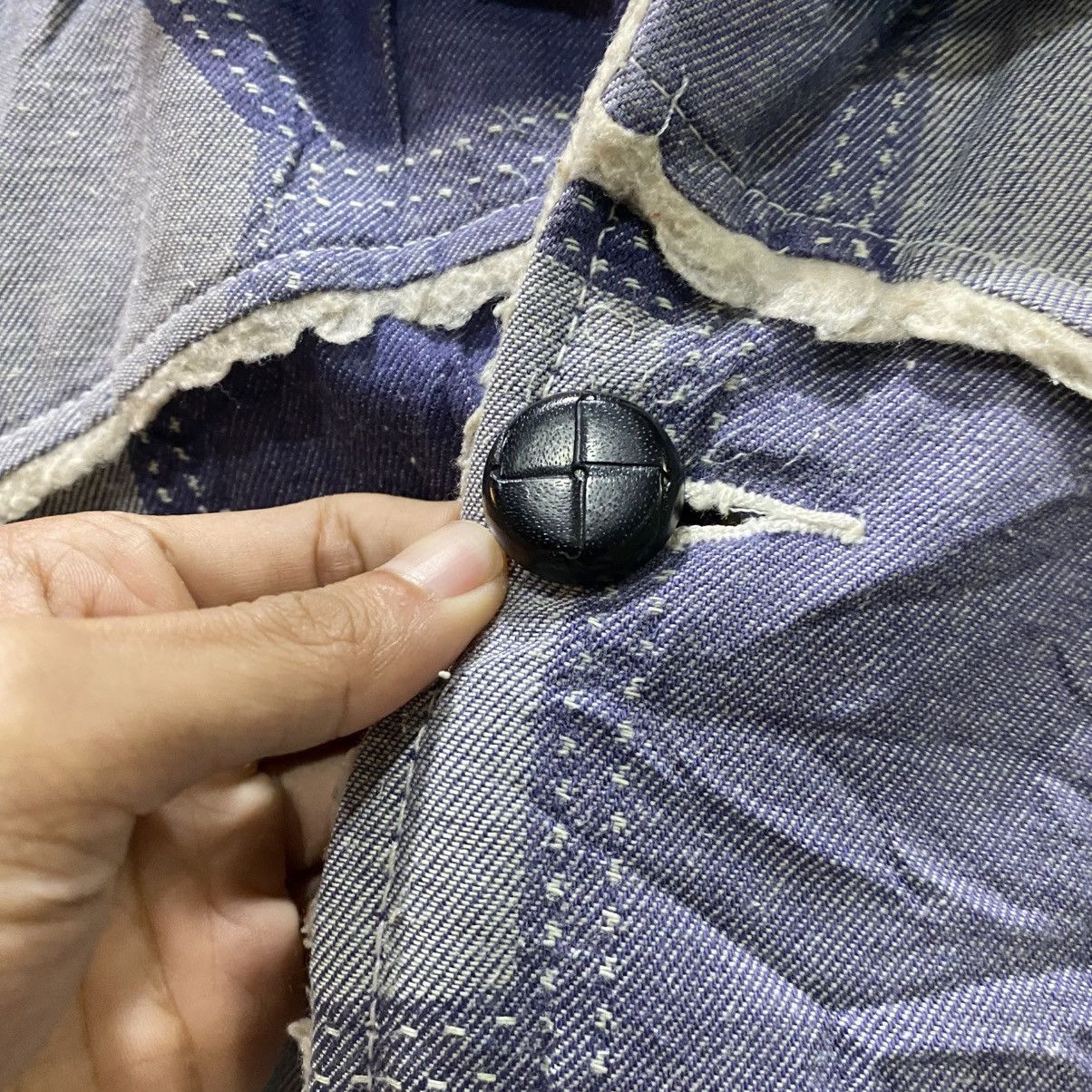 Vintage AS-IS RETRO 1970S PATCHWORK DENIM BUTTON UP JACKET SHERPA Size US S / EU 44-46 / 1 - 10 Thumbnail