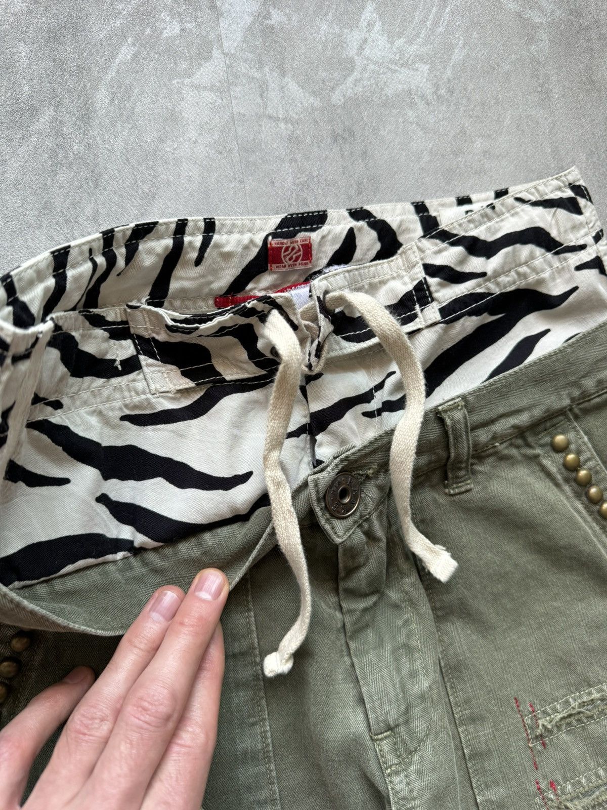 Japanese Brand Rag Restyle Fatigue Pants Double Waist REGRESTYLE Size 26" / US 2 / IT 38 - 7 Thumbnail