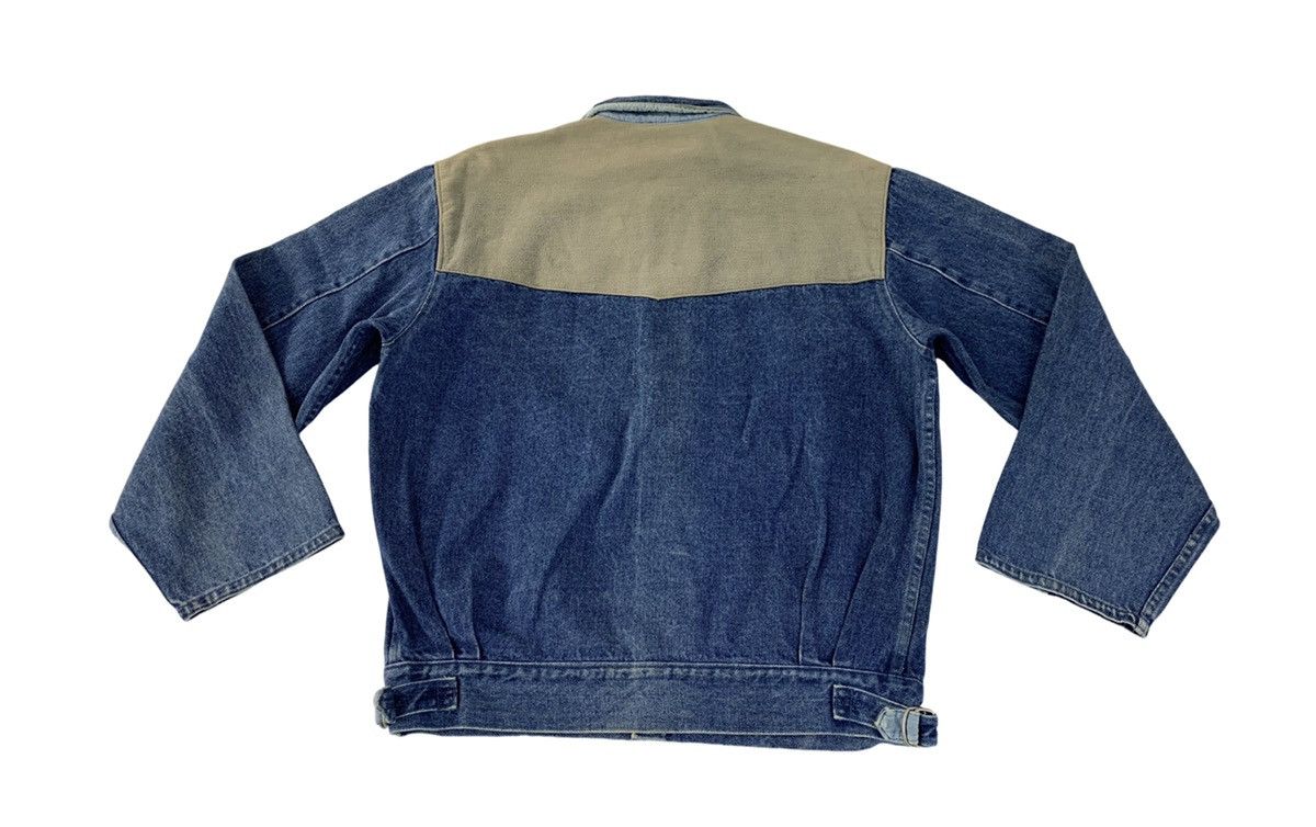 Japanese Brand Indigo Denim Jacket Classic Trucker Mix Leather Size US M / EU 48-50 / 2 - 7 Thumbnail