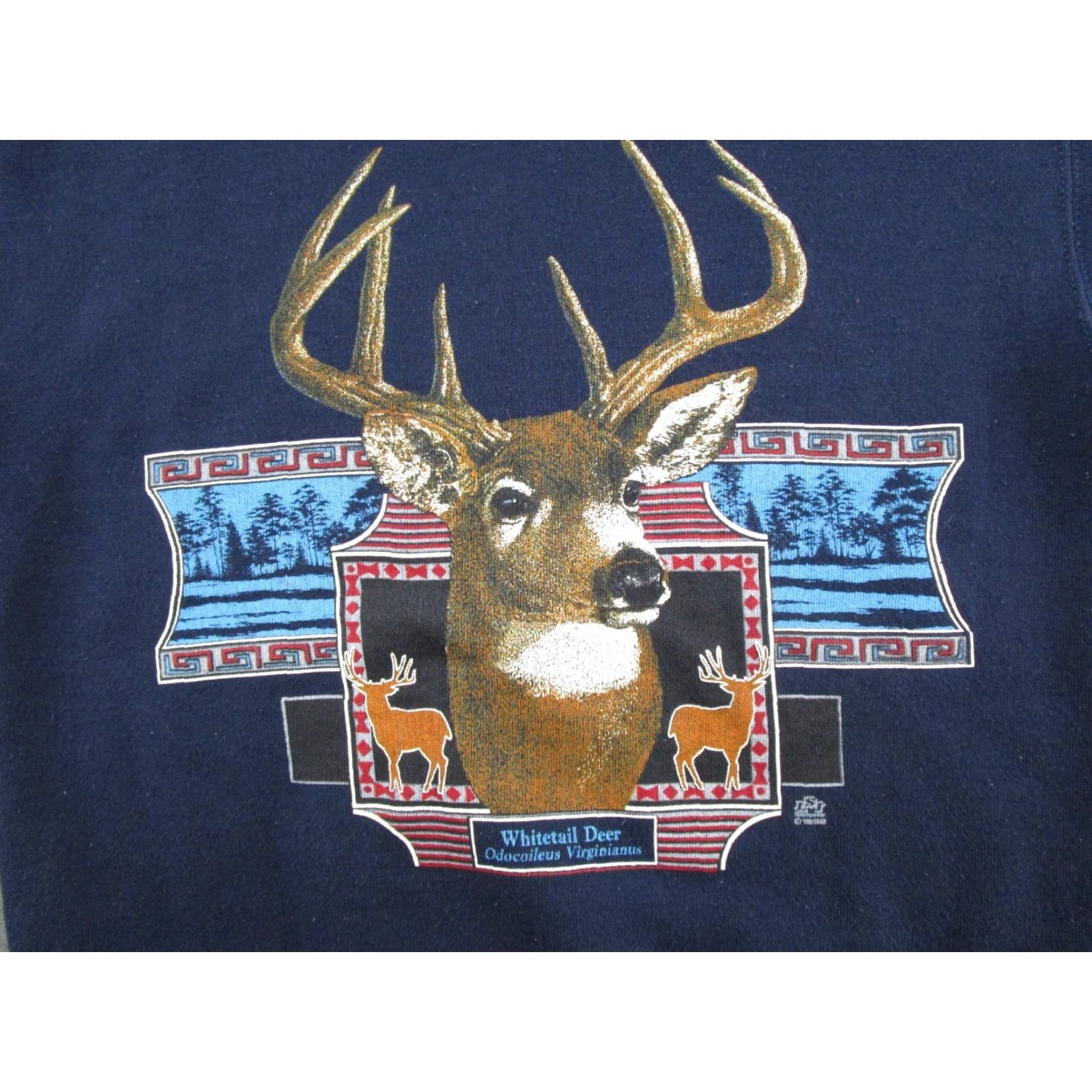 Lee VINTAGE Lee Sweatshirt Mens Regular Size M Blue Cotton Fleece 90s Sports Sweater All Seasons Hooded Graphic Whitetail Deer Pullover Crew Neck Size M Size US M / EU 48-50 / 2 - 2 Thumbnail