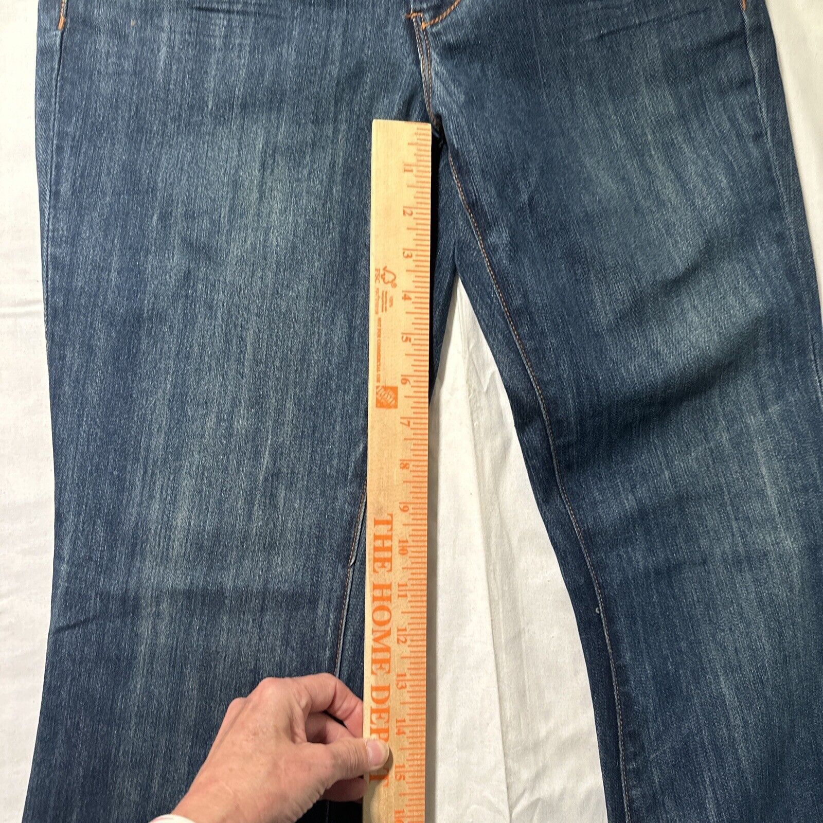 Seven 7 Seven7 Blue Jeans Sz 28 Bell Bottoms Boot Cut BOHODark Wash Size 28" / US 6 / IT 42 - 5 Thumbnail