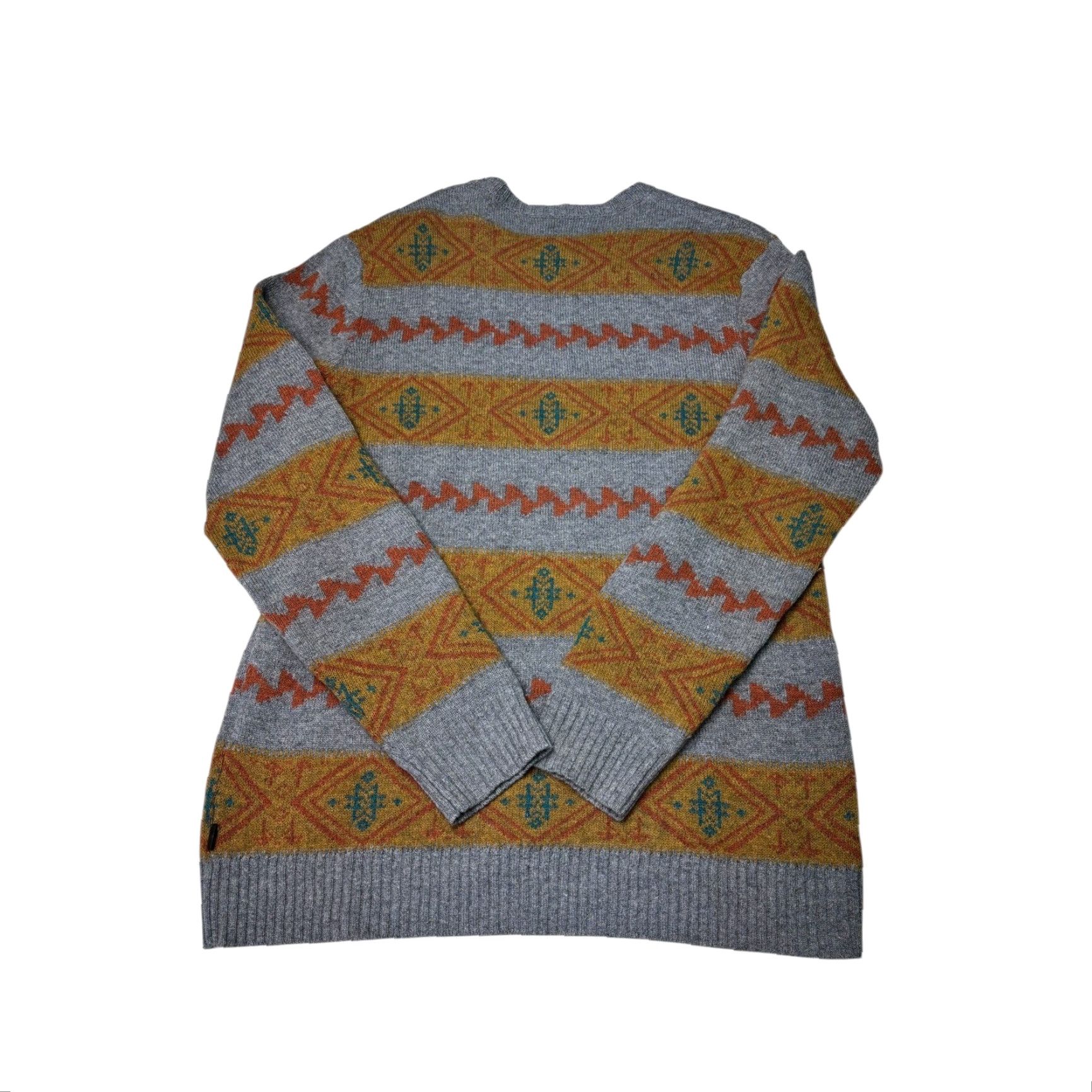 CO Levi Strauss Co Mens L Geometric Pattern Wool Blend Sweater Gray Orange Size US L / EU 52-54 / 3 - 5 Thumbnail