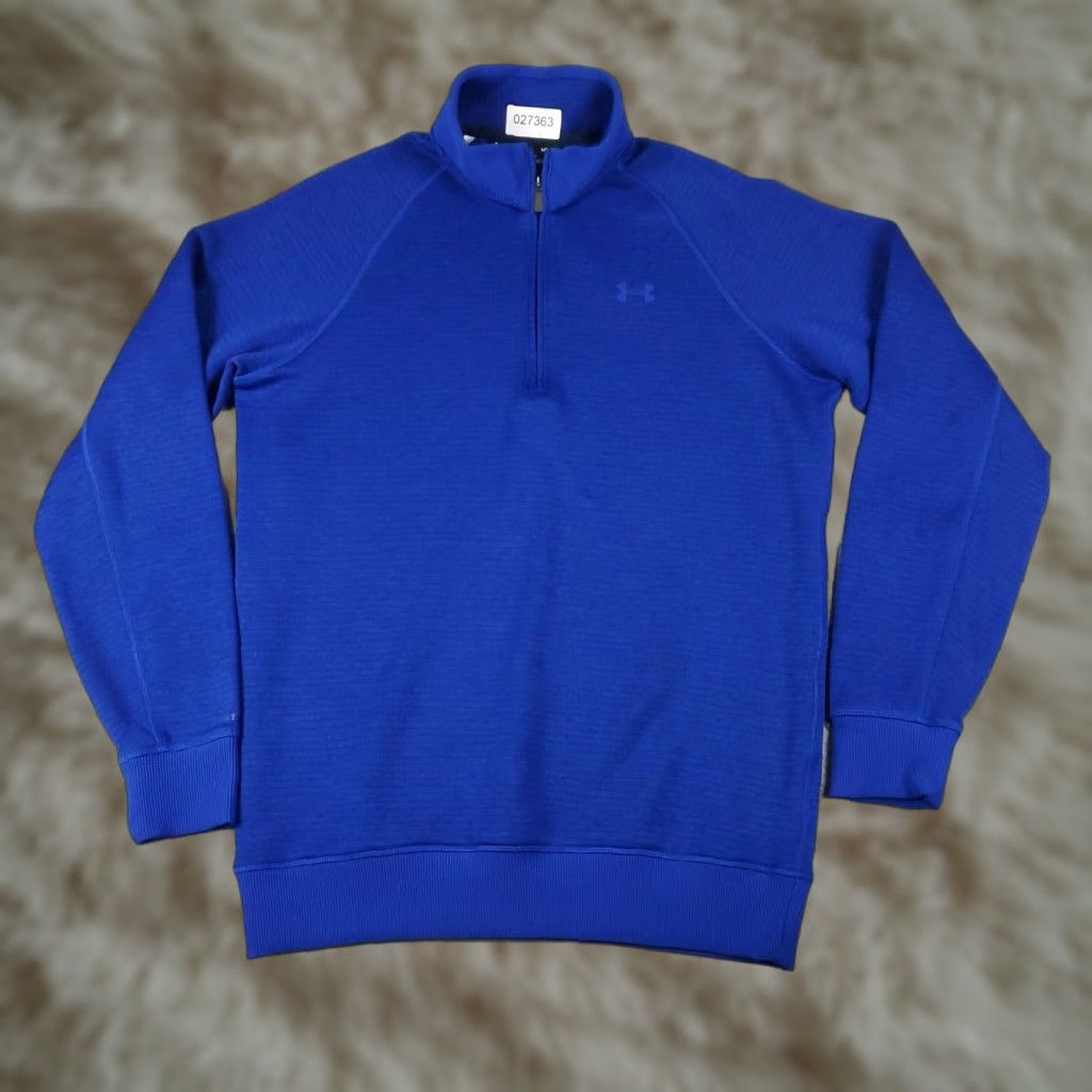 Under Armour Under Armour Coldgear Pullover Sweater Mens Medium Blue 1/4 Zip Long Sleeve Size US M / EU 48-50 / 2 - 1 Thumbnail
