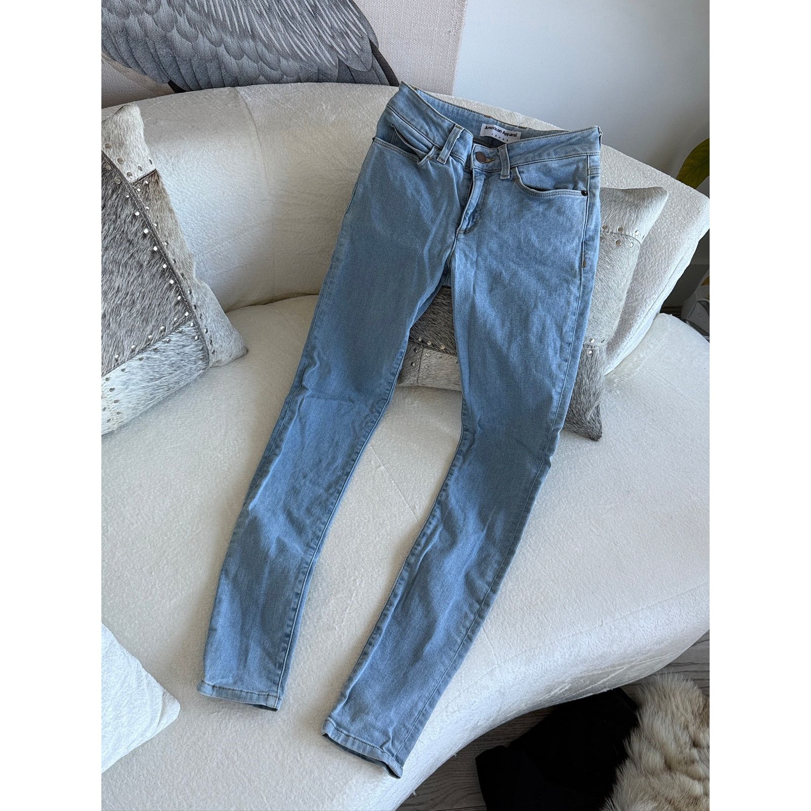 American Apparel American Apparel Skinny Denim Blue Jeans 24 Size 24" / US 00 / IT 34 - 1 Thumbnail