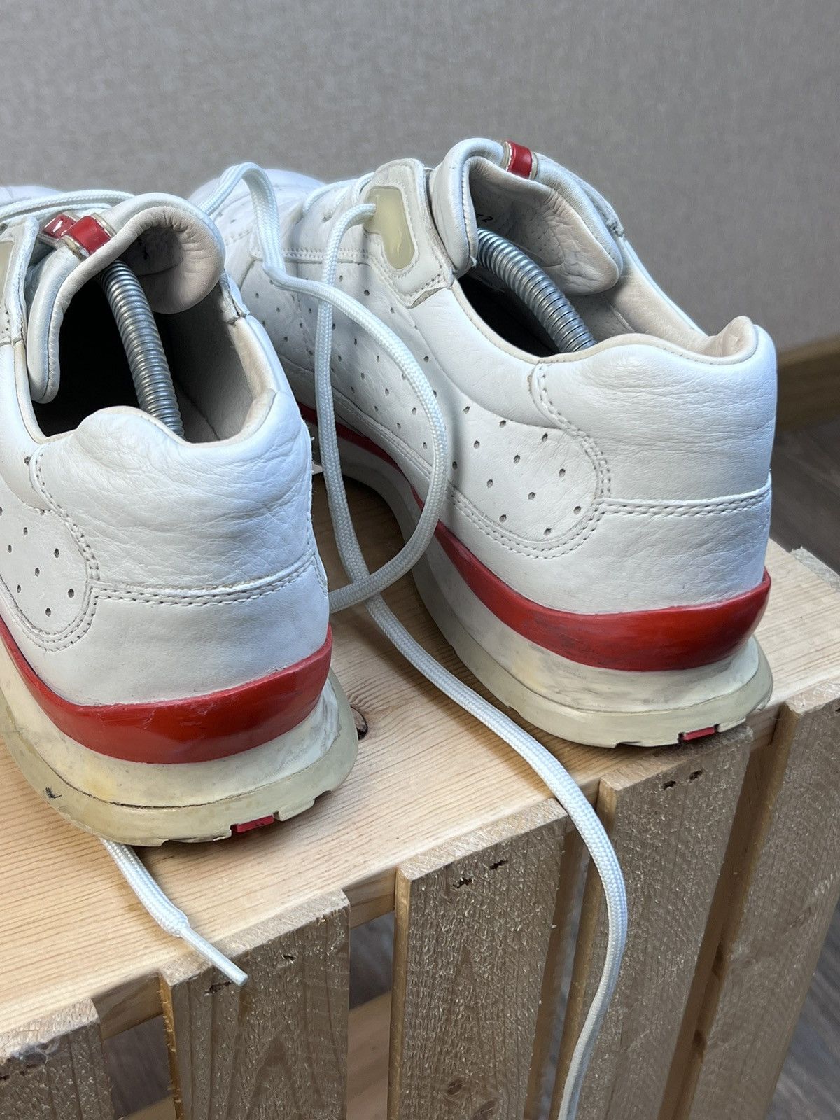 Prada Vintage Prada Red Tab Leather Sneakers Shoes White US: 6.5 Size US 6.5 / EU 39-40 - 9 Thumbnail