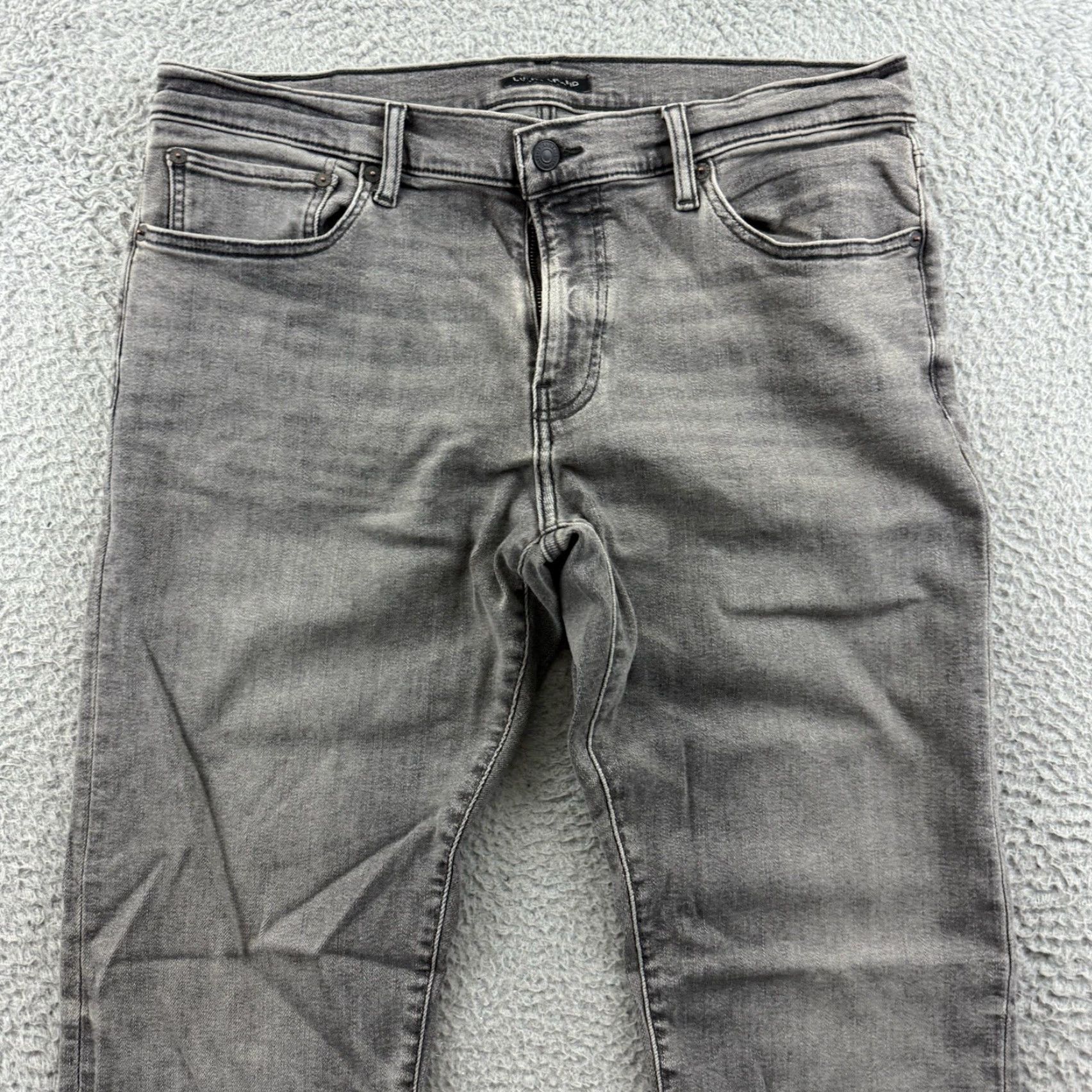 Lucky Brand Lucky Brand Jeans Mens 34x32 Gray Slim Straight Stretch Casual 5-Pocket Design Jeans Men Regular Size 34 Gray Vintage: No Size US 34 / EU 50 - 3 Thumbnail