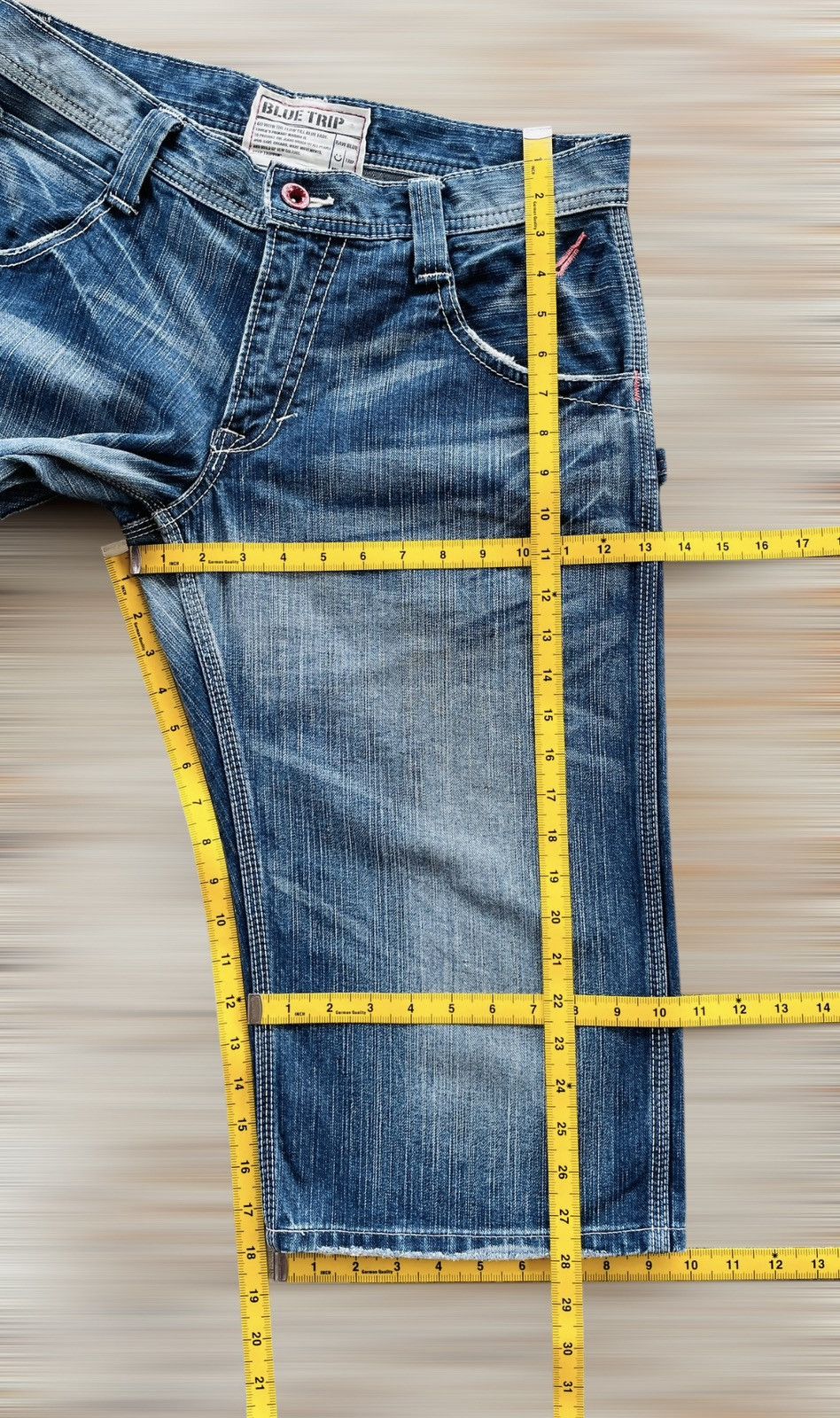 Designer × Edwin × If Six Was Nine EDWIN 503 BLUE TRIP SHORT JEANS Size US 33 - 12 Thumbnail