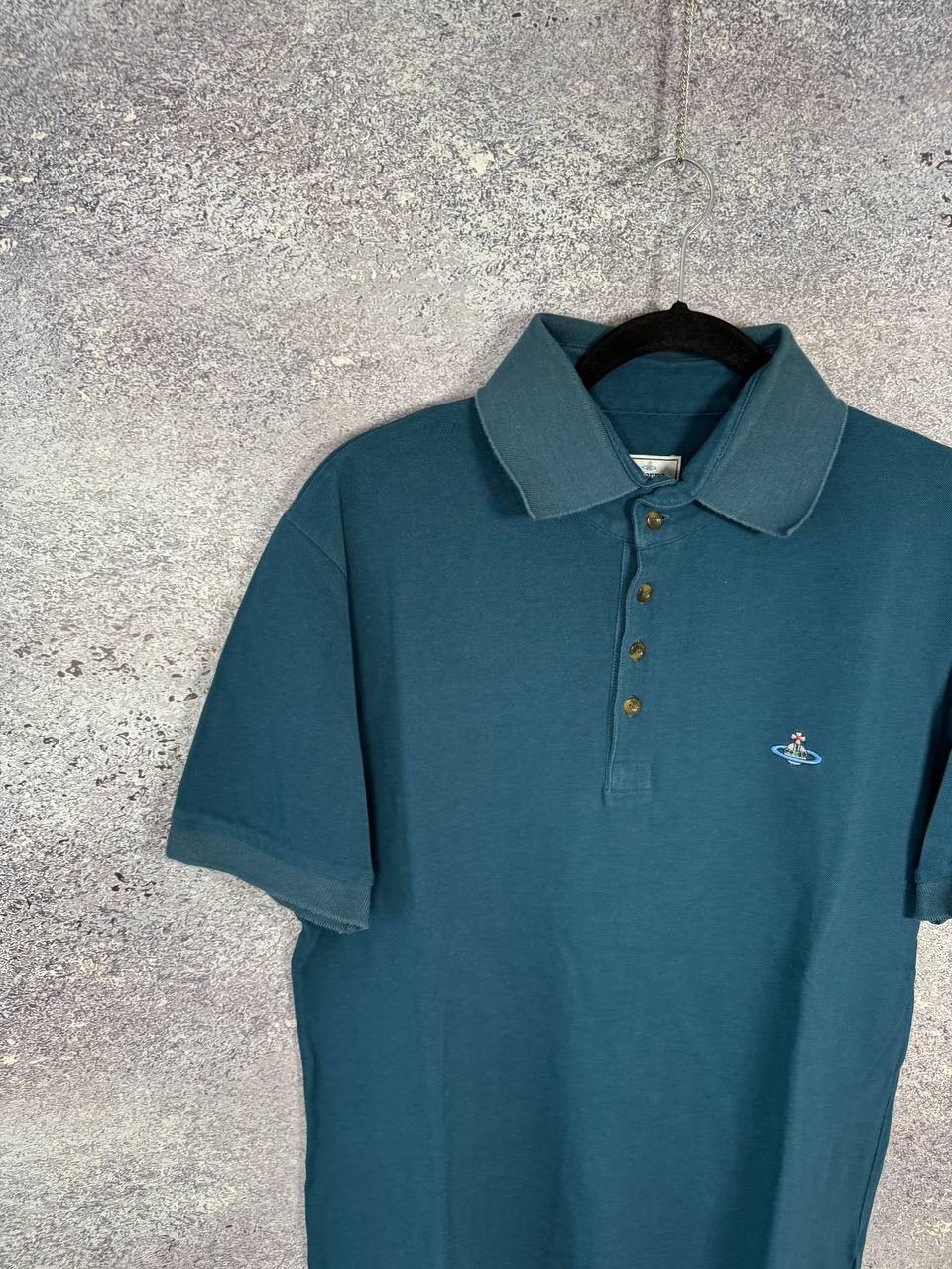 Vivienne Westwood Vivienne Westwood Orbital Embroidered Men's Blue Polos Size US XXL / EU 58 / 5 - 2 Thumbnail