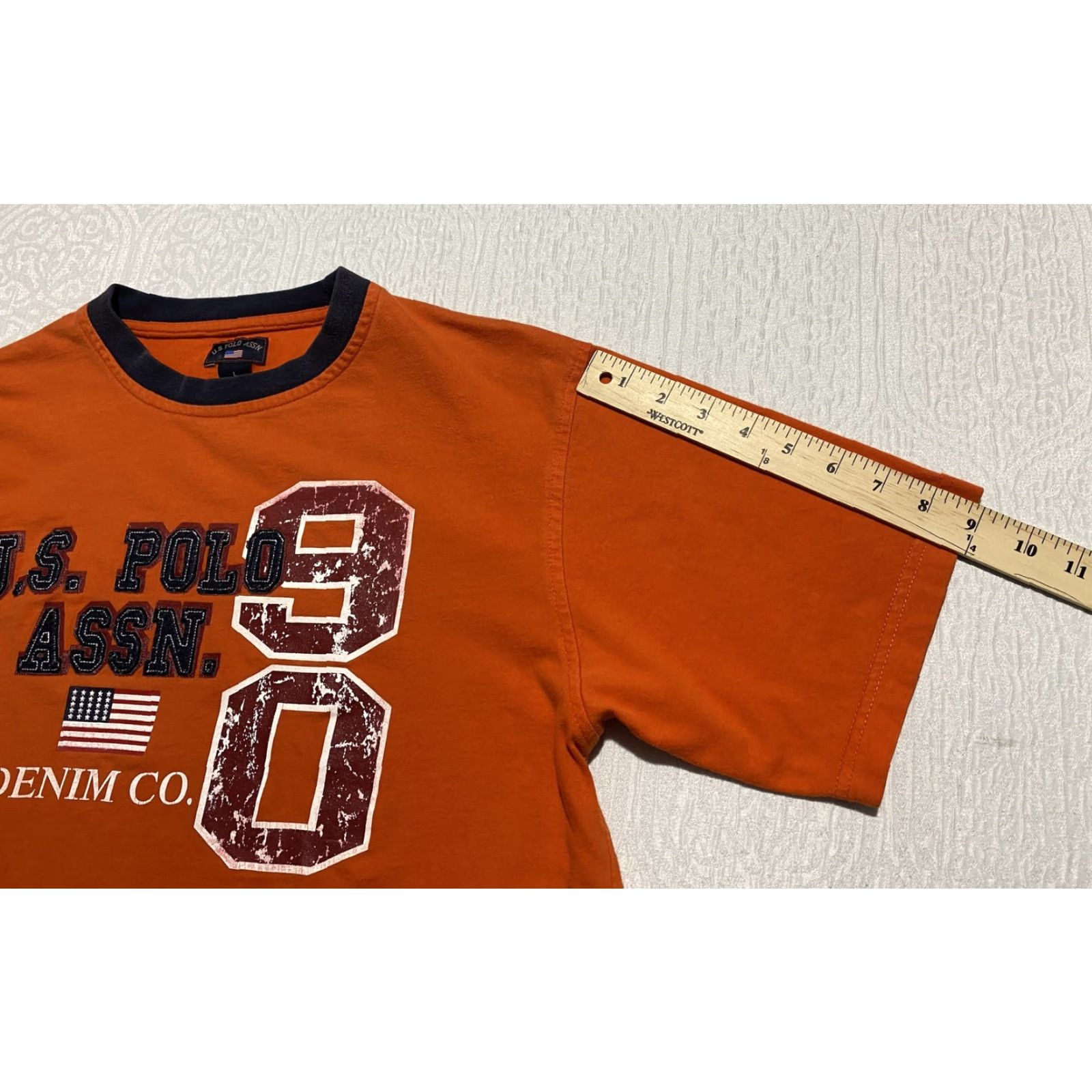 Vintage US Polo Assn Shirt Mens Large Orange Denim Co Graphic Tee 100% Cotton Turkey Size US L / EU 52-54 / 3 - 5 Thumbnail
