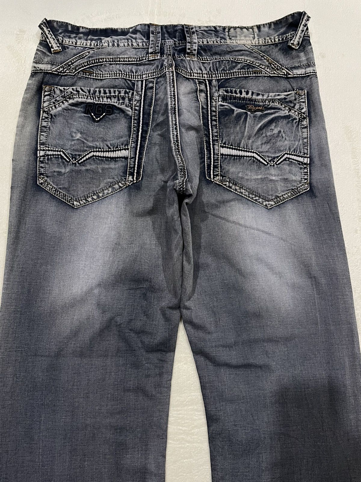 Japanese Brand Vintage Regass Denim Straight Cut Faded Jeans Size US 36 / EU 52 - 16 Thumbnail