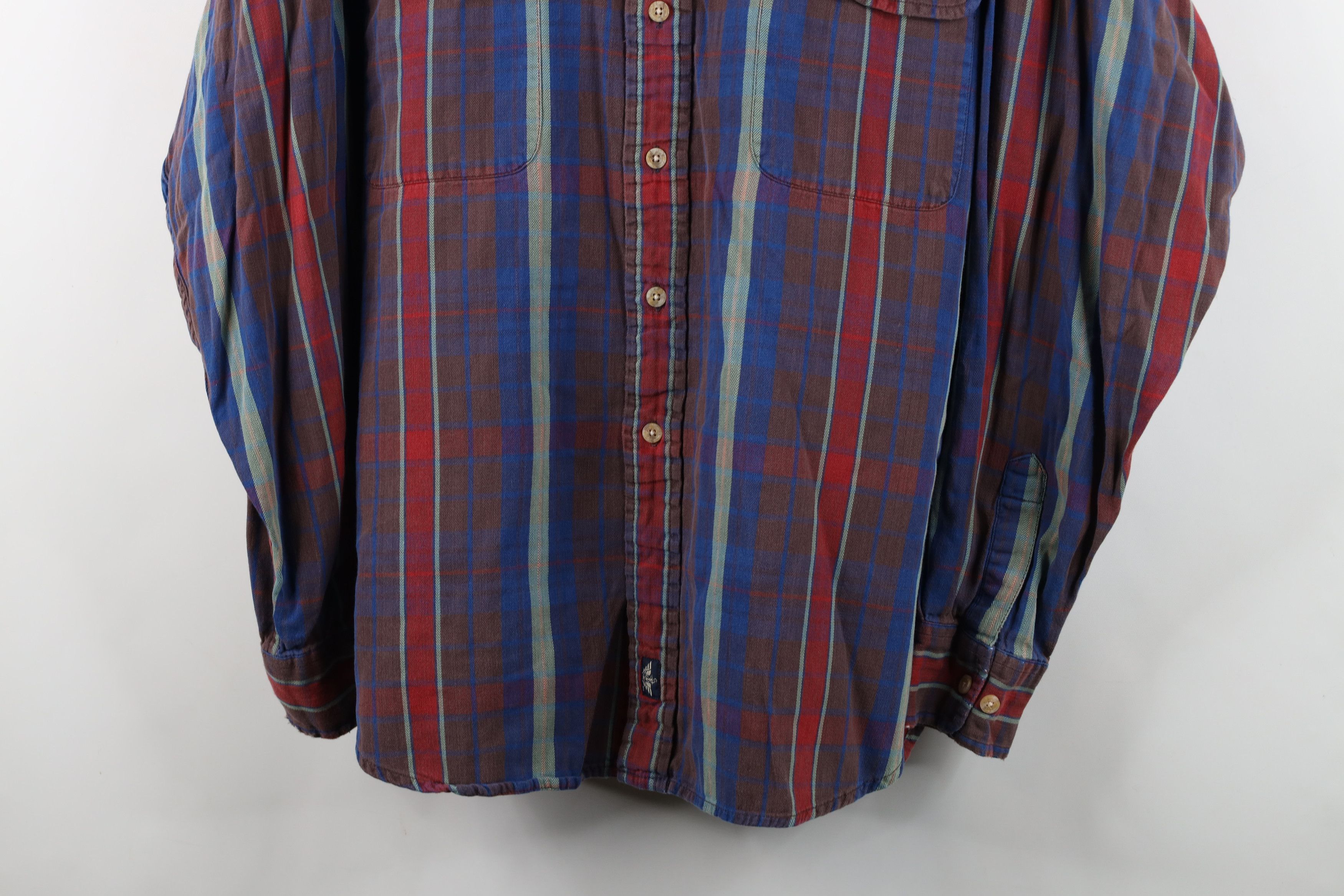 Vintage Vintage 90s Streetwear Rainbow Plaid Flannel Button Shirt Size US XL / EU 56 / 4 - 3 Thumbnail