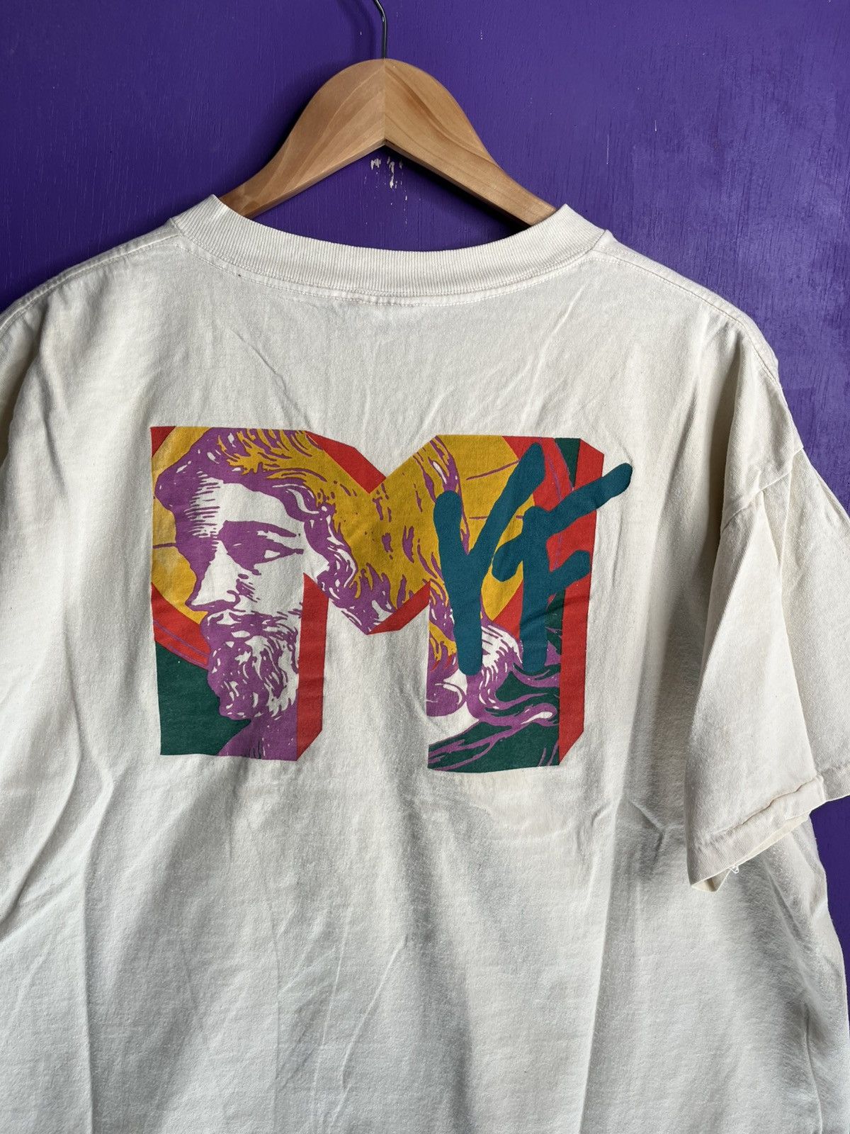 Vintage Vintage 80s Jesus MTV Youth mullet t-shirt Size US XL / EU 56 / 4 - 3 Thumbnail