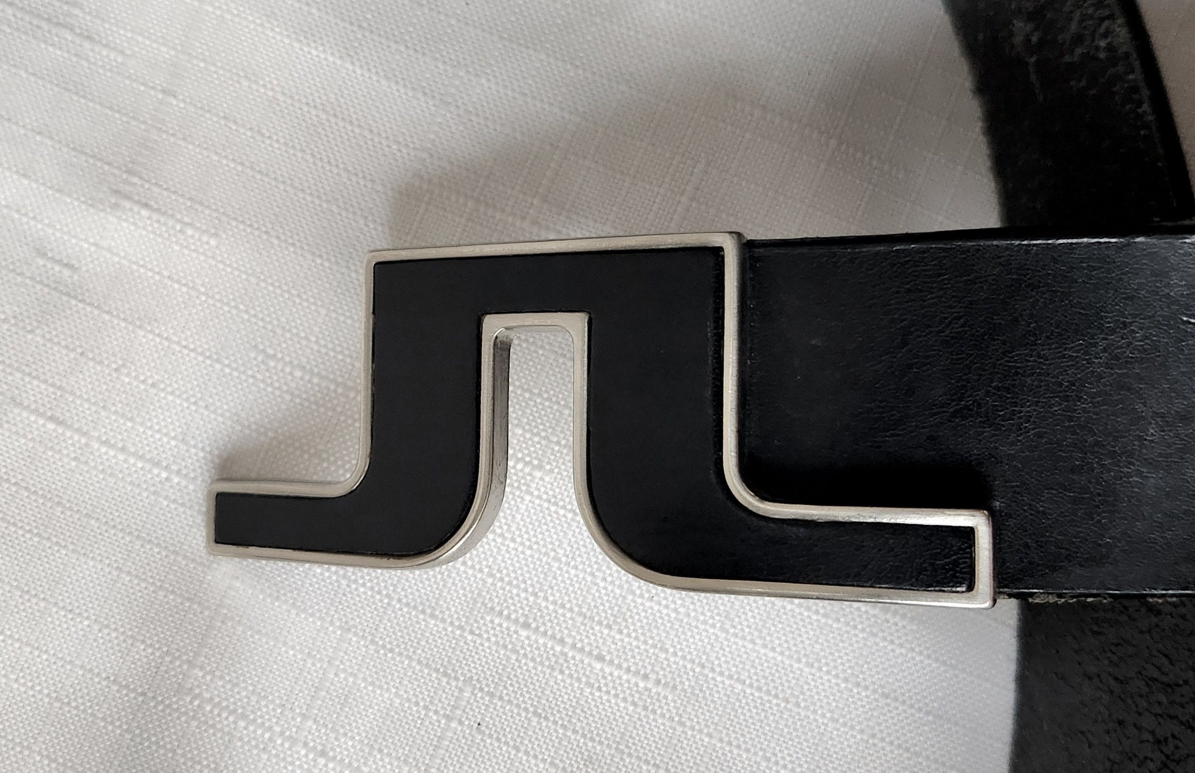 J.Lindeberg J.Lindeberg Bridge belt Leather black with silver SZ 32 Size 32 - 6 Thumbnail