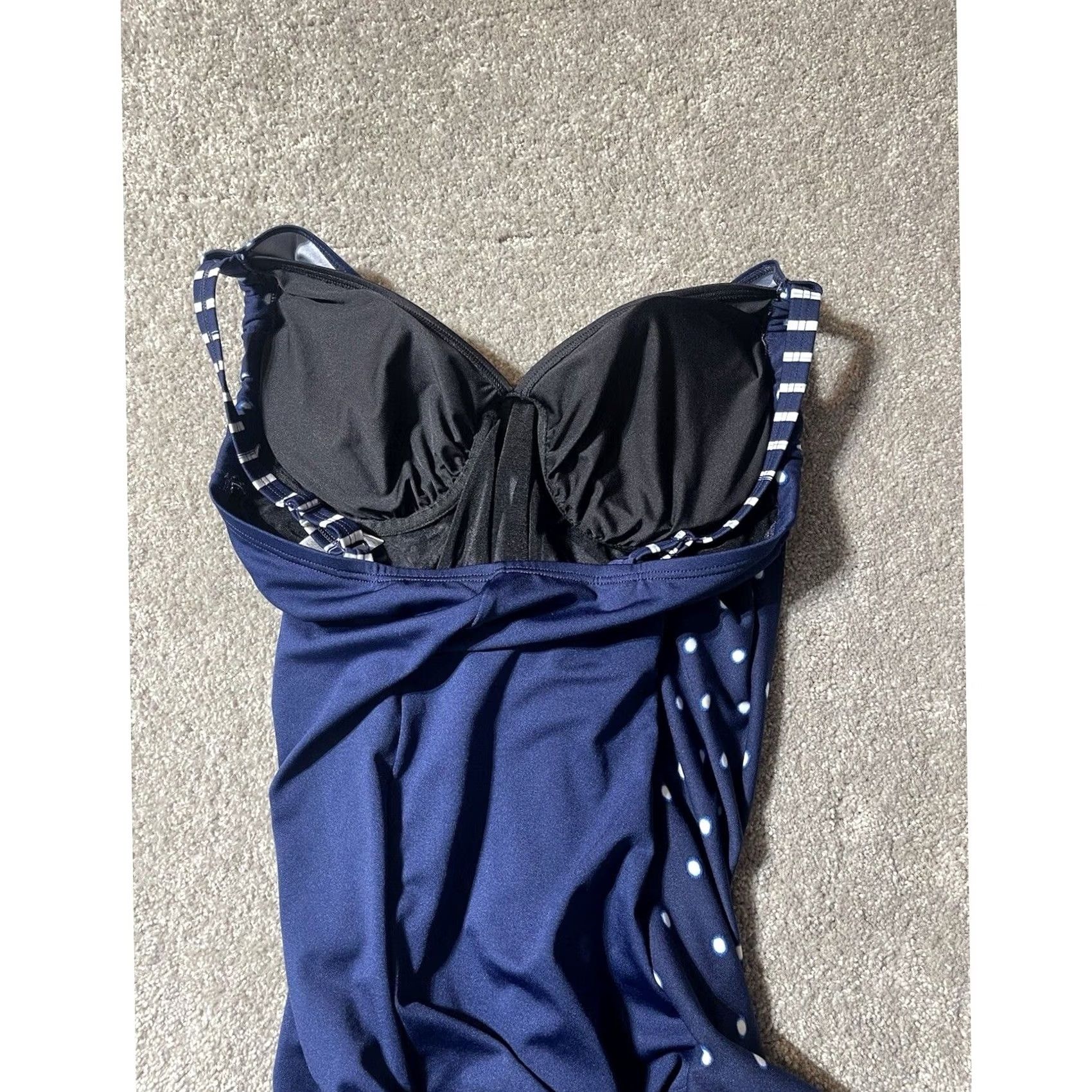 Vintage VINTAGE Gabar One Piece Swimsuit 12 Polka Dot Ruched Pinup Retro Coastal Classic Beach Women XXL? Size ONE SIZE - 3 Thumbnail