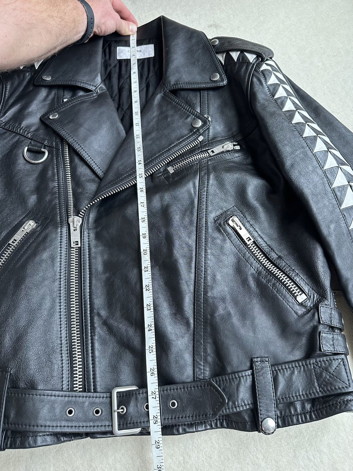 Celine SS22 $6500🤑 Celine biker D Ring leather jacket checkerboard Size US L / EU 52-54 / 3 - 8 Thumbnail