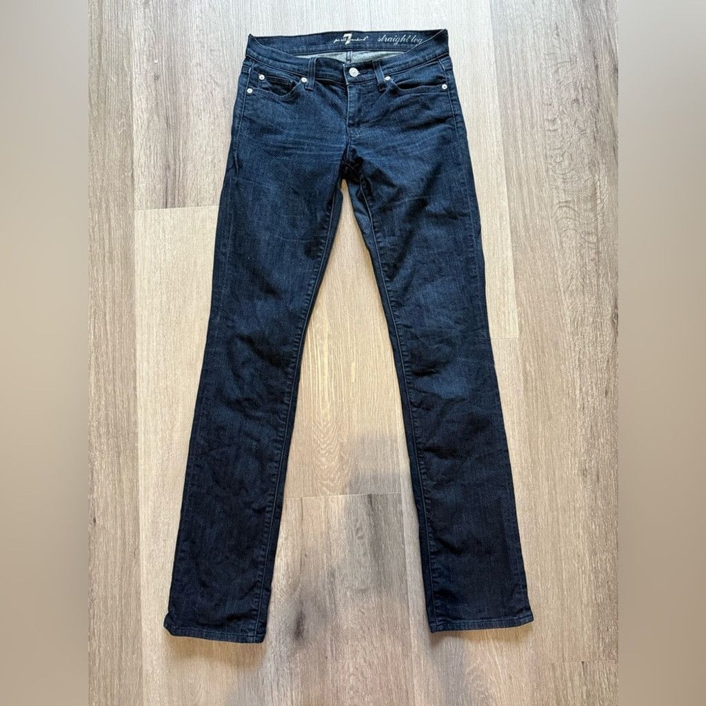 7 For All Mankind 7 For All Mankind Black Straight Leg Jeans Size 26" / US 2 / IT 38 - 1 Thumbnail