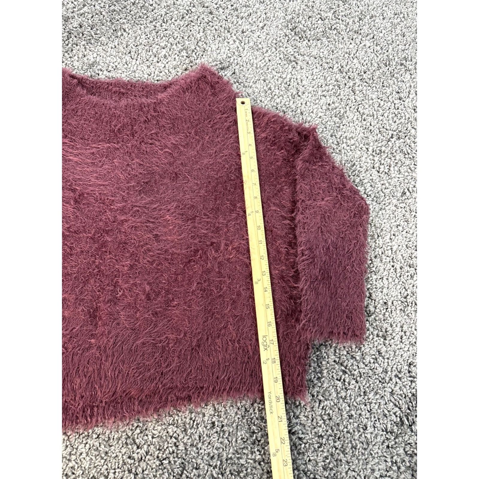 Express Express Sweater Women's Small Purple Mohair Oversized Knit Collared Pullover Y2K Style Boxy Size S / US 4 / IT 40 - 2 Thumbnail