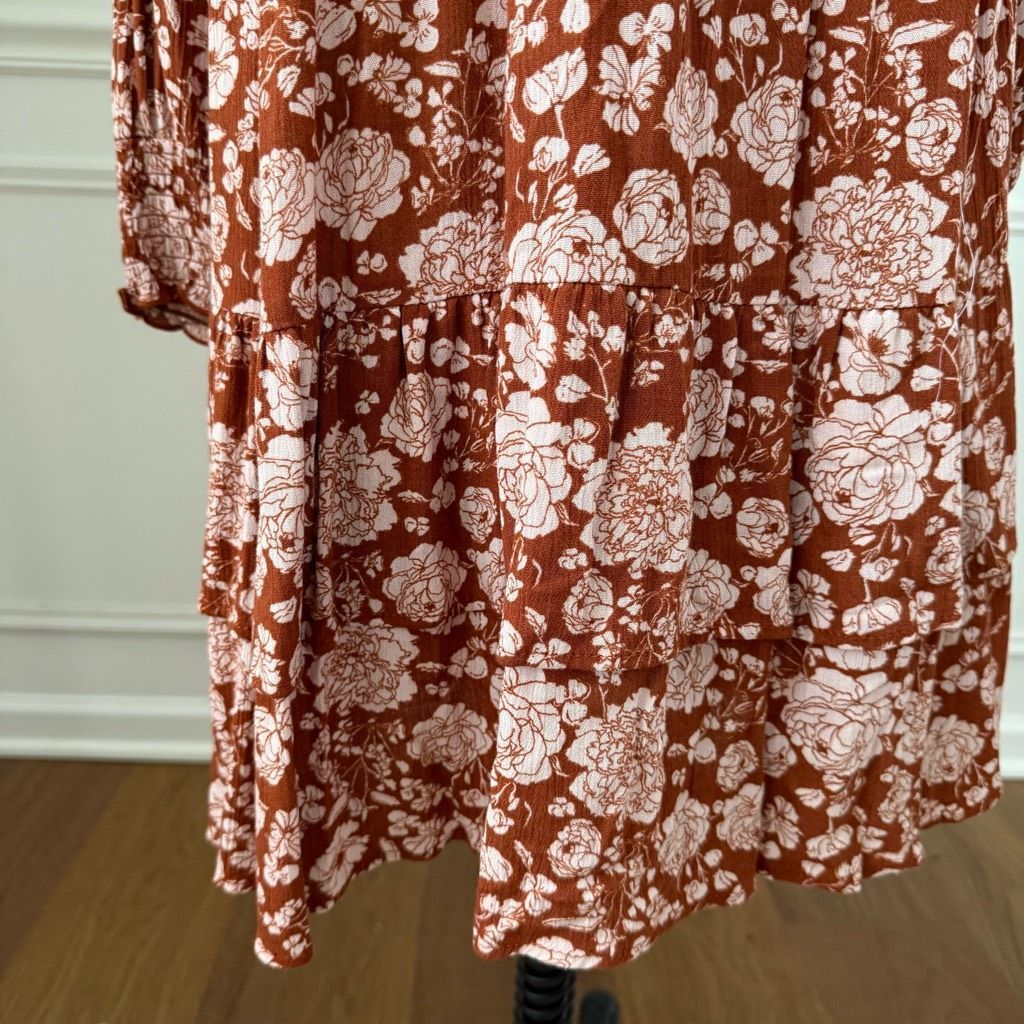 Other NWT Knox Rose Cave Long Sleeve Smocked Peasant Dress Rust Br Size XXL / US 16-18 / IT 52-54 - 6 Thumbnail