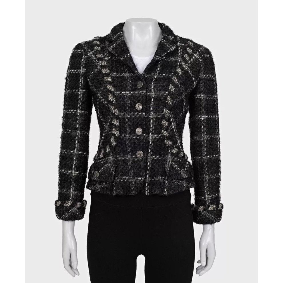 Chanel Chanel Vintage Black Tweed Fitted Jacket, Sz 38/M Size S / US 4 / IT 40 - 1 Thumbnail