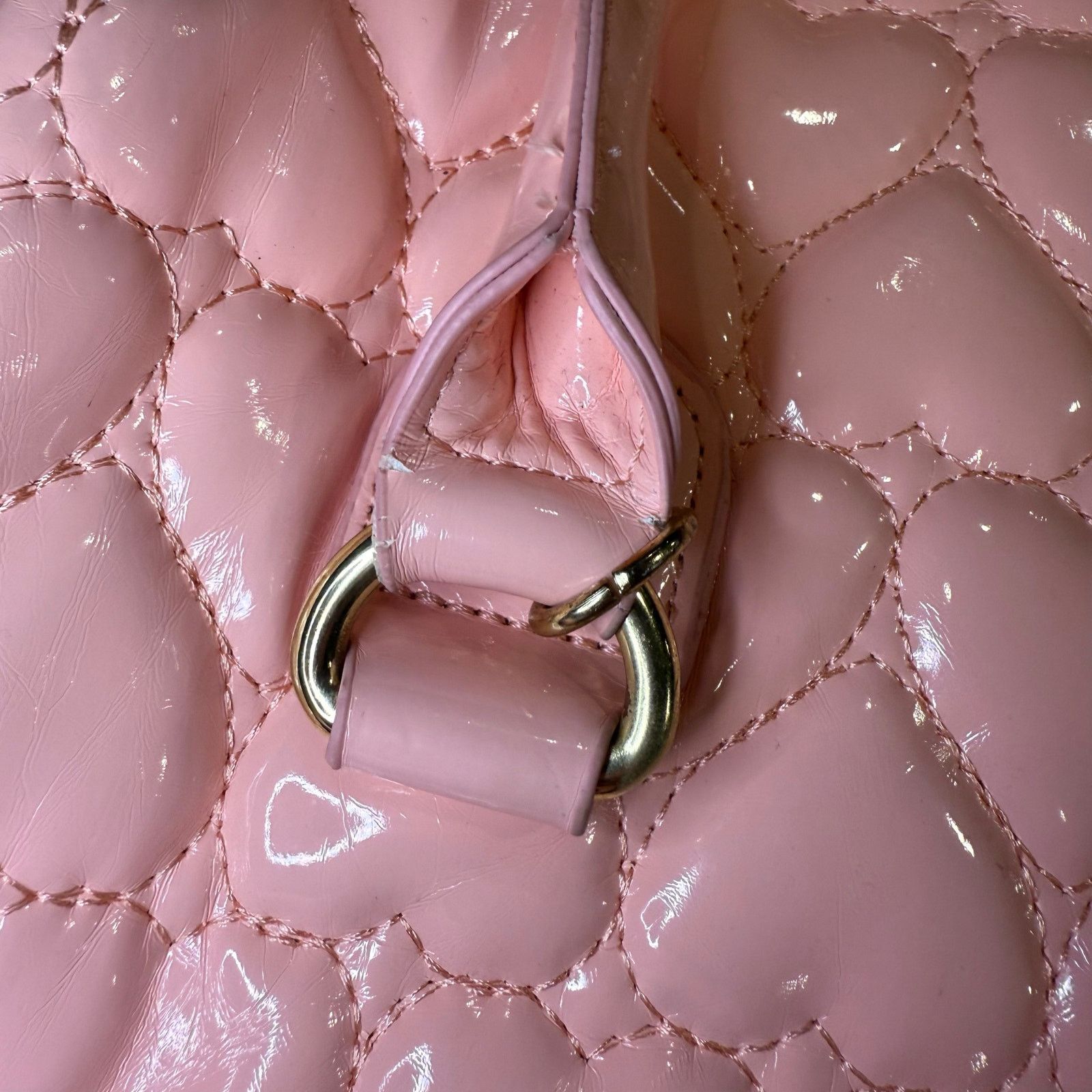 Betsey Johnson Betsey Johnson Pink Quilted Heart Handbag Size ONE SIZE - 5 Thumbnail