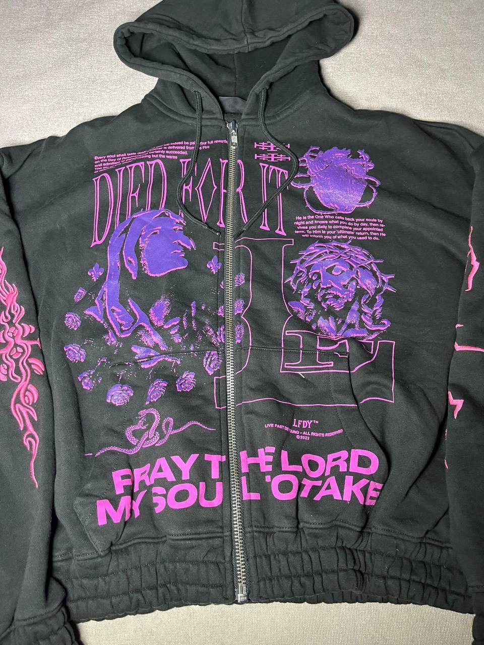 LFDY Rare LFDY Live Fast Die Young Print Hoodie Black Oversized Size US S / EU 44-46 / 1 - 3 Thumbnail