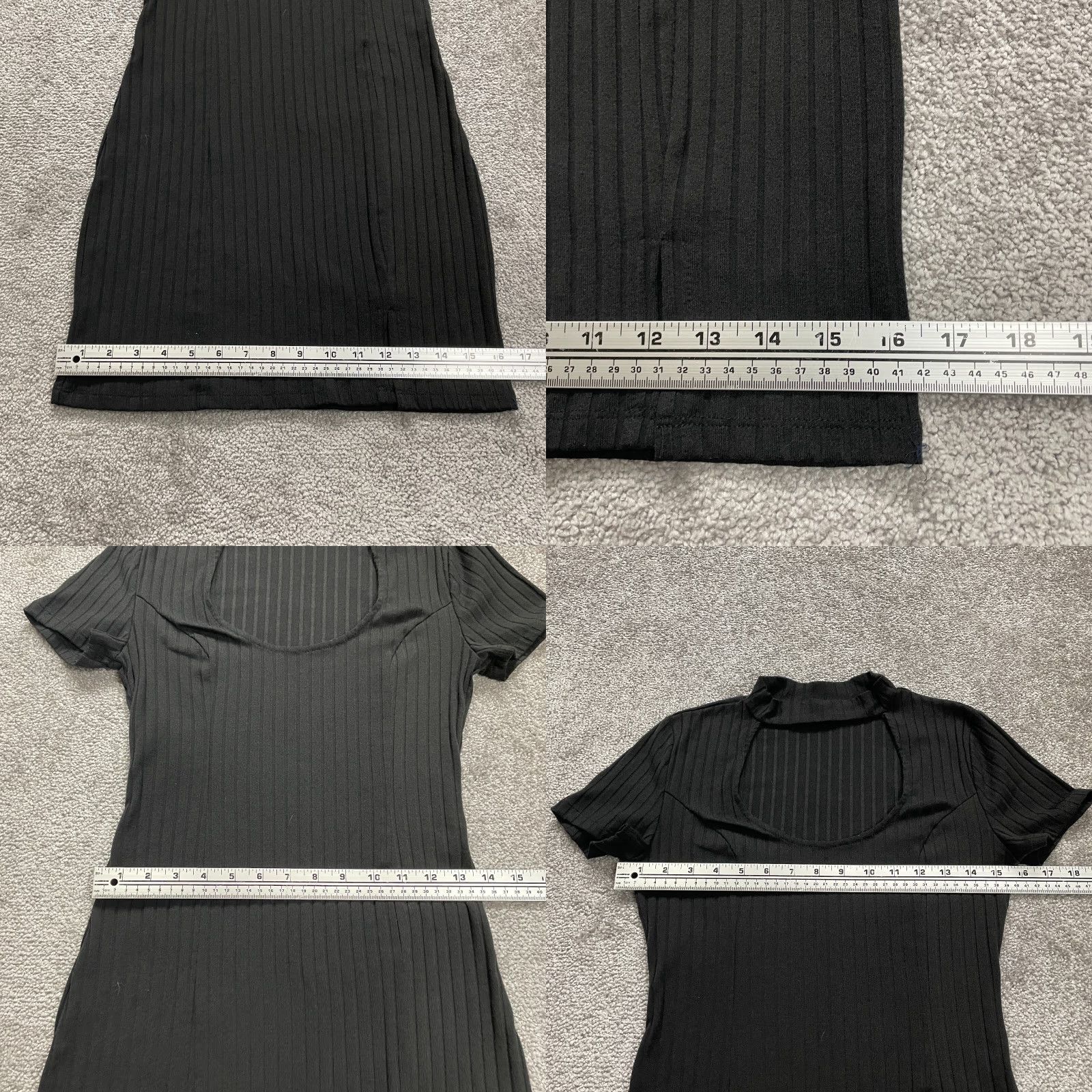 AQUA Aqua Bodycon Midi Dress Womens Small Black Knit Keyhole Neck Shirt? Size S / US 4 / IT 40 - 8 Thumbnail