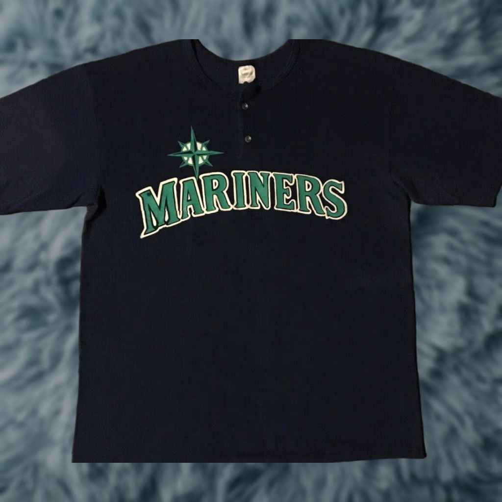 Vintage Vtg 90s Seattle Mariners Faded Shirt XL USA Baseball Ken Griffey Track PE Grunge Size US XL / EU 56 / 4 - 1 Thumbnail